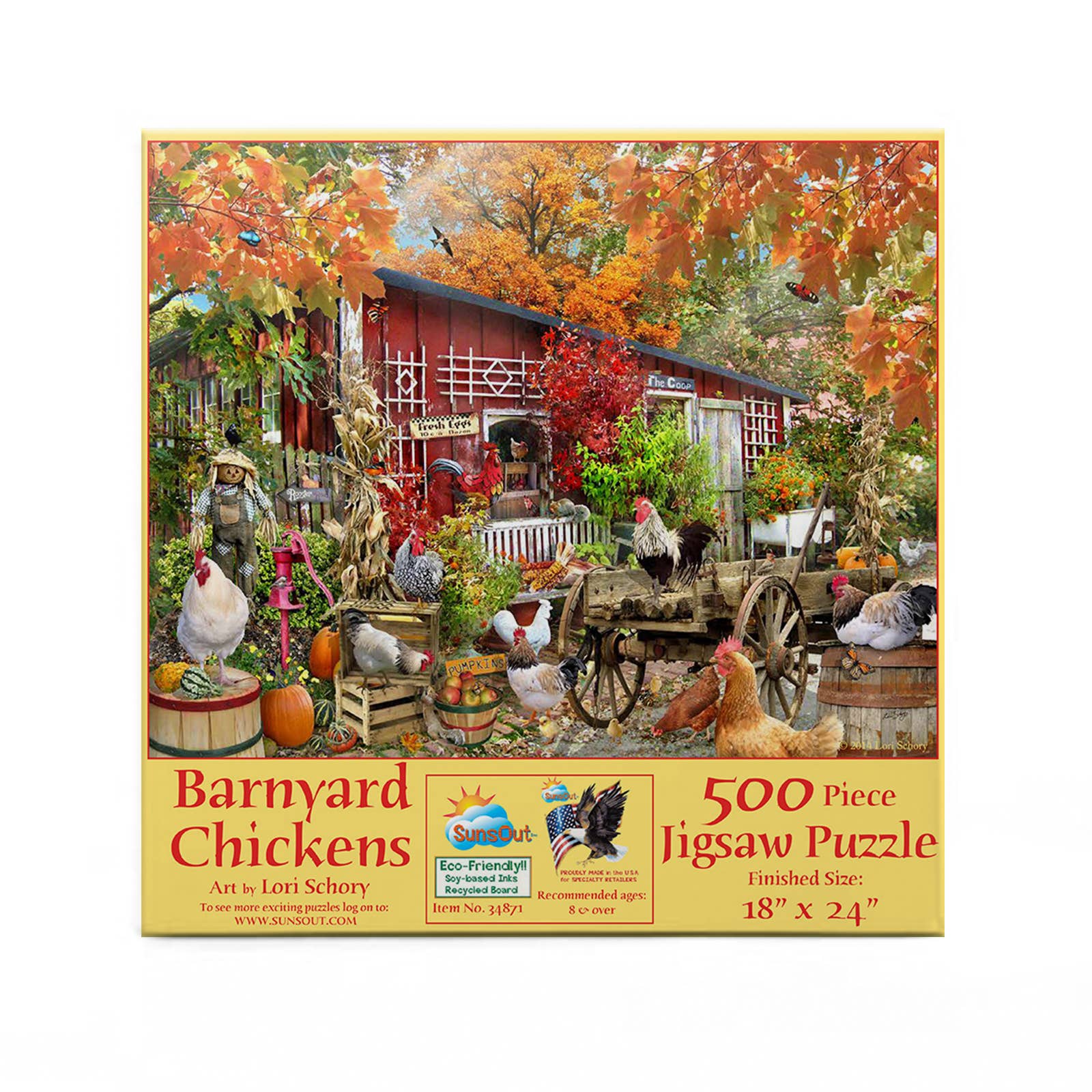 0737 Barnyard Chickens 500 pc Puzzle