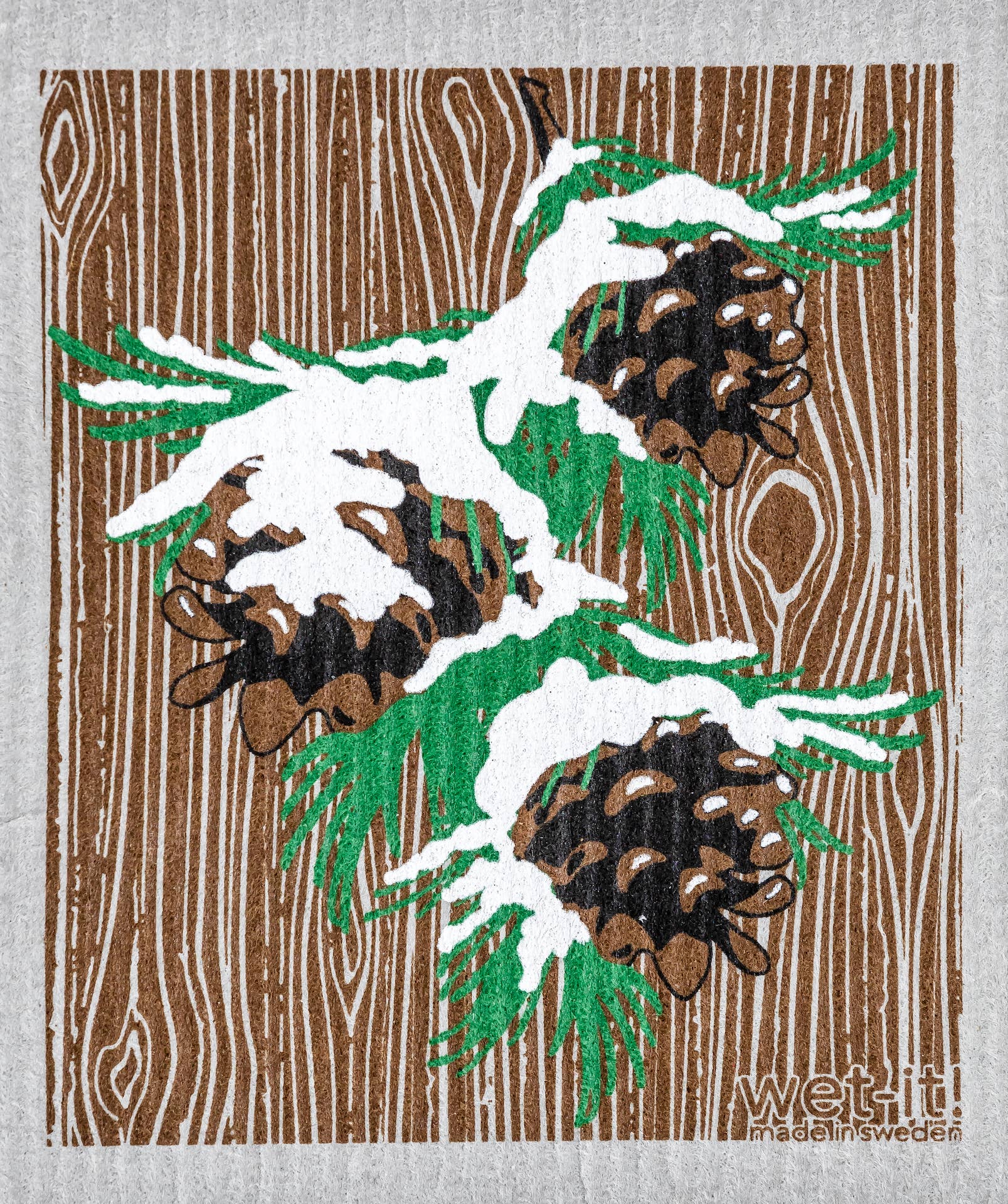 Winter Pine Gray Swedish Cloth