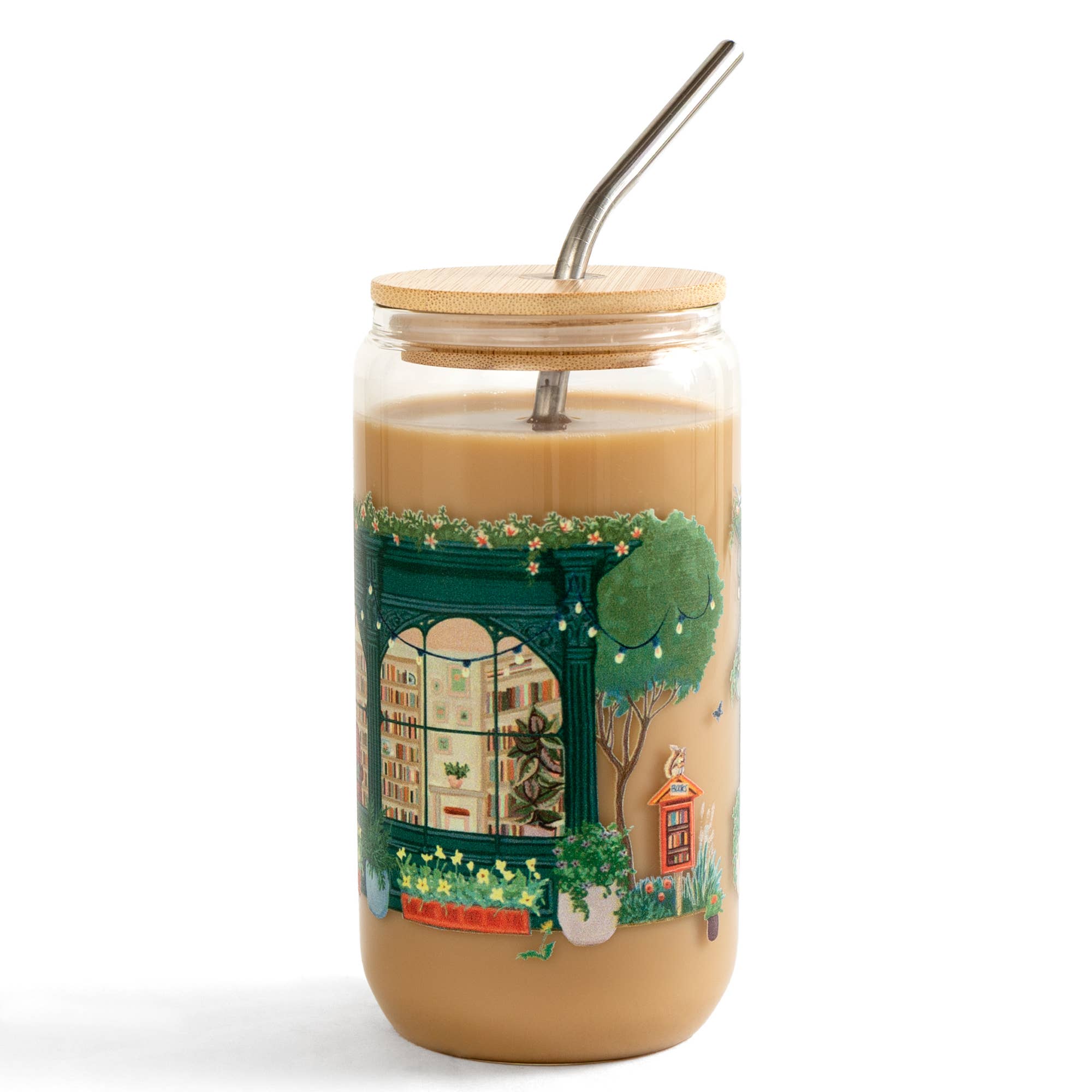 Bookworm Bookstore Glass Can