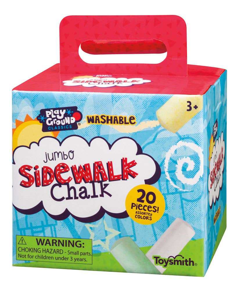 Playground Classics Jumbo Sidewalk Chalk, Assorted Colors