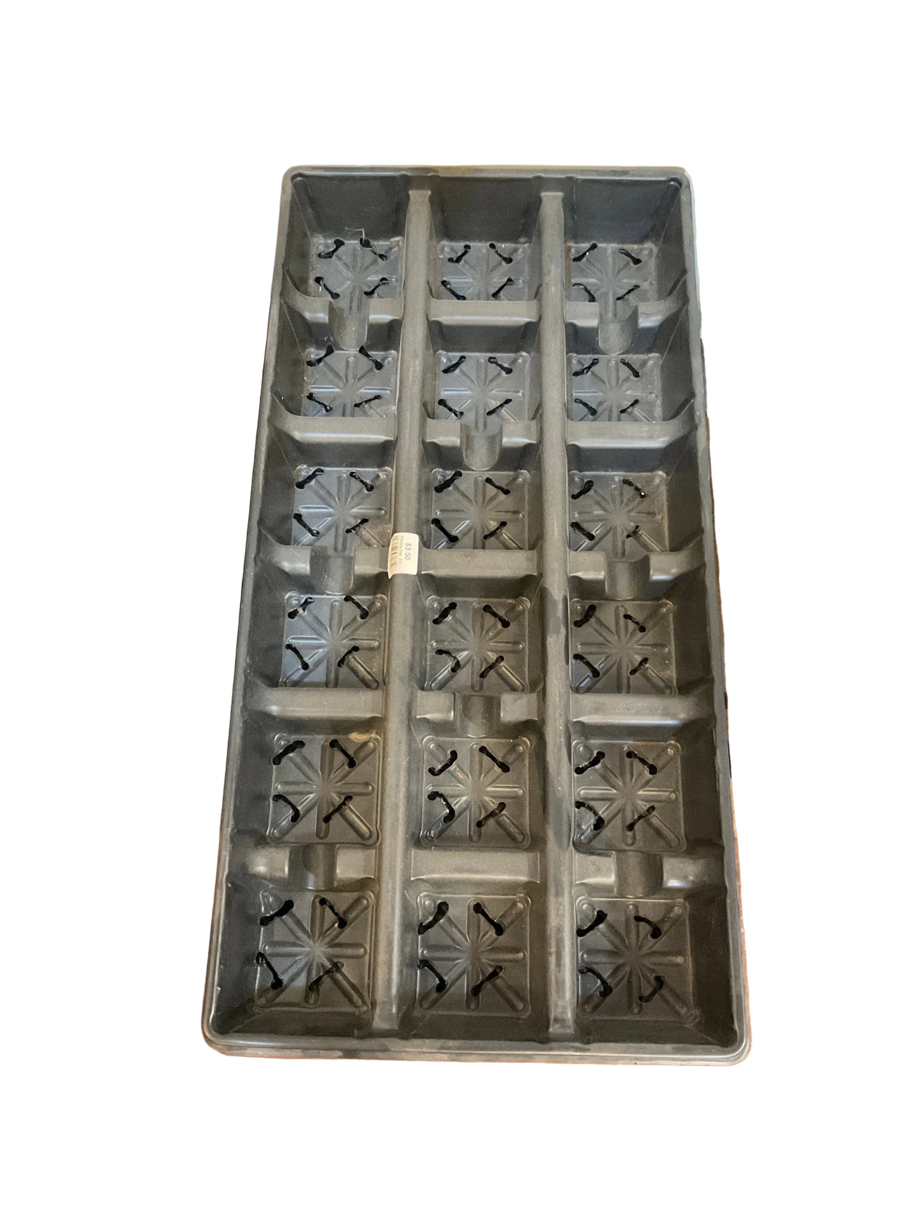 Black shallow 3 by 6 square planting tray
