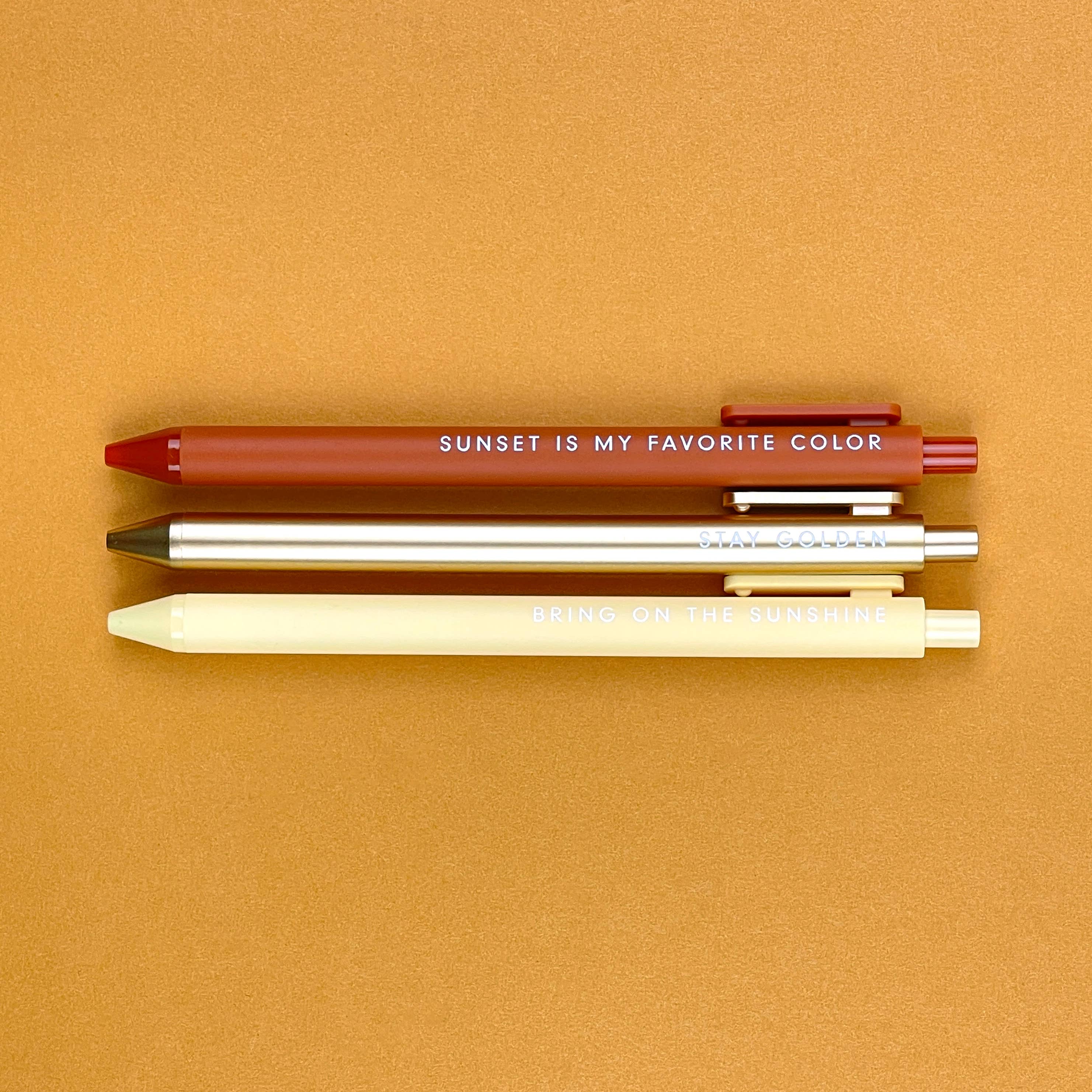 Sunshine Jotter Gel Pen set of 3 close-up view