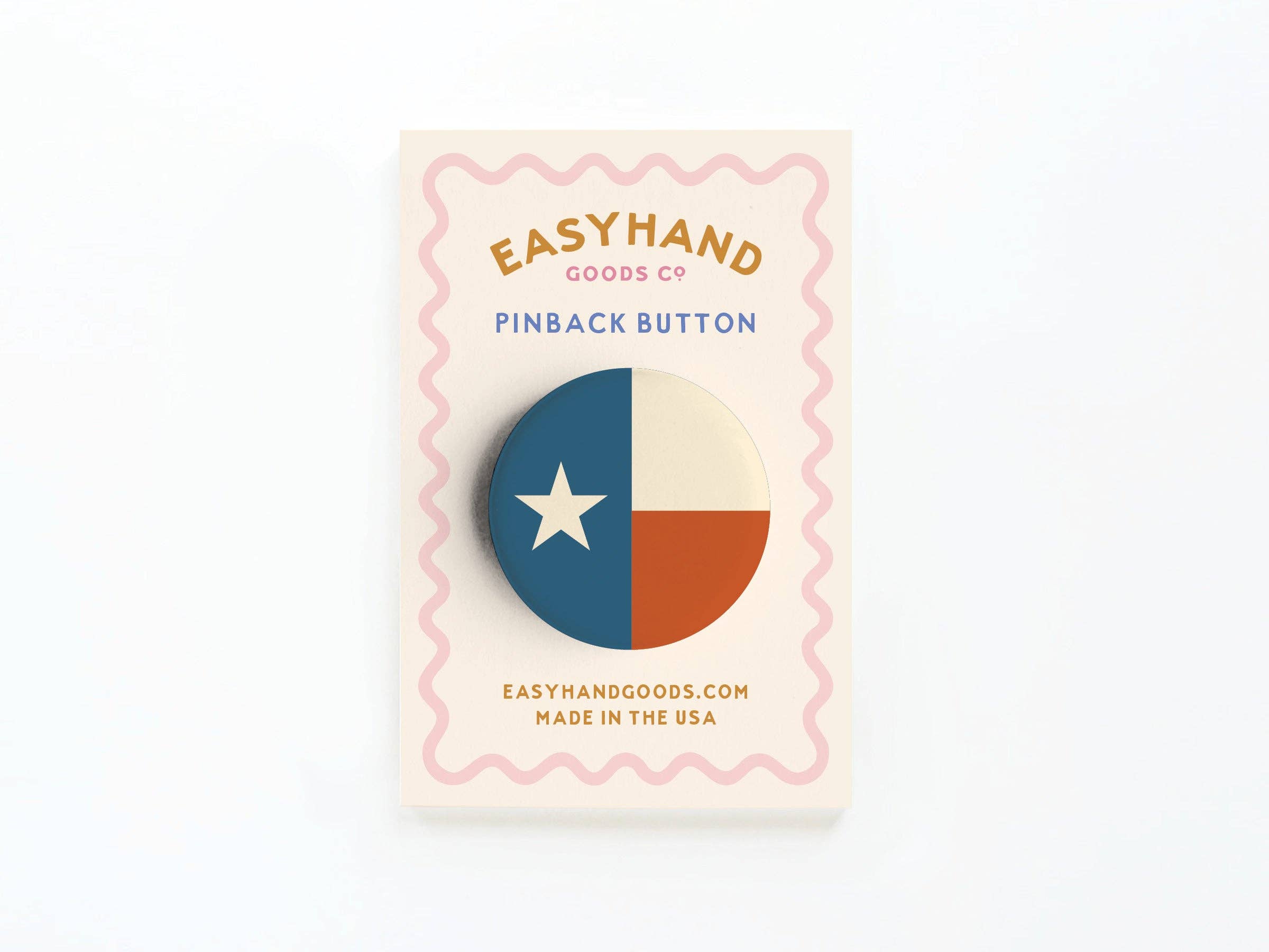 Texas Flag button pin with Lone Star design
