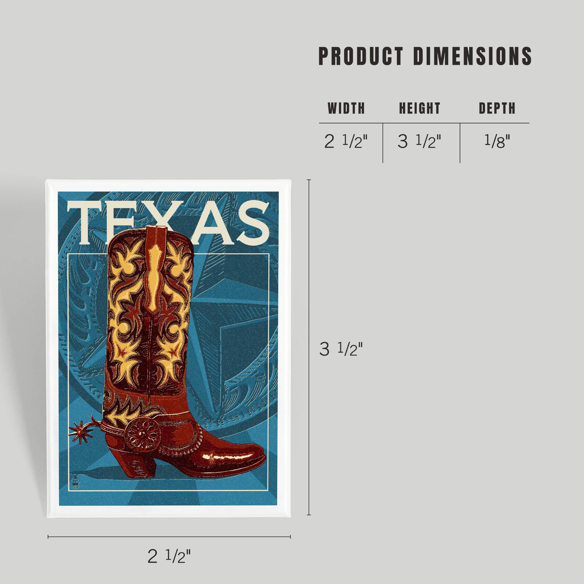 MAGNET Texas, Cowboy Boot, Letterpress