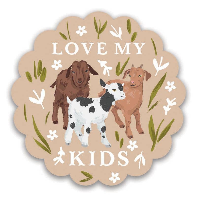 Love My Kids Goats decal sticker color option