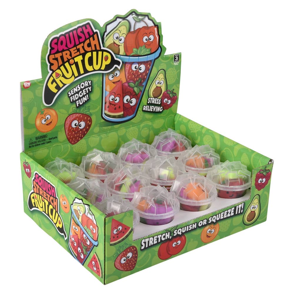 LLB Toys Squishy Stretchy Fruit Cup display