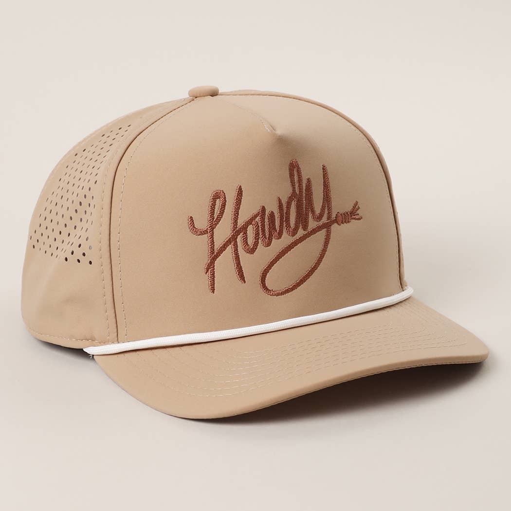 Howdy embroidered premium rope strap trucker hat variant