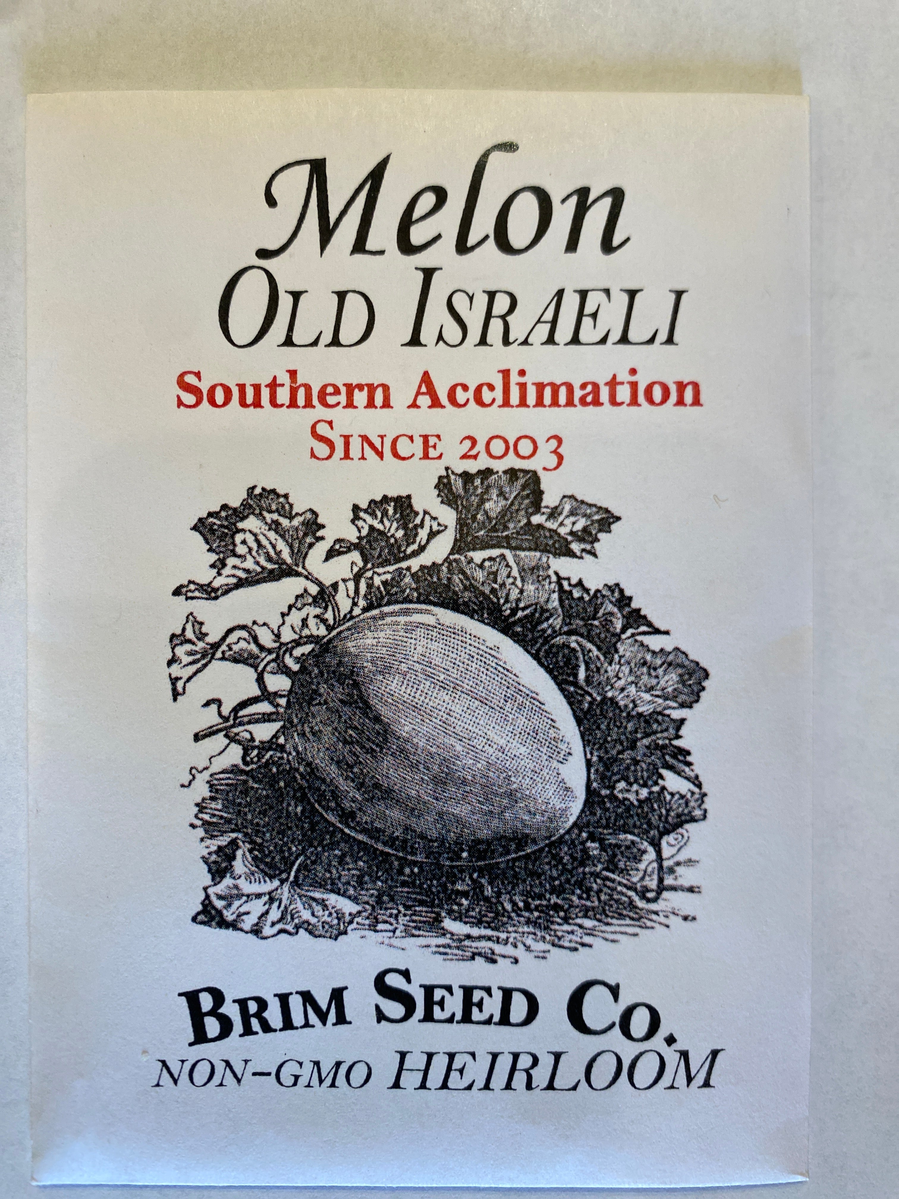 Brim Seed Co. Old Israeli melon heirloom seed packet