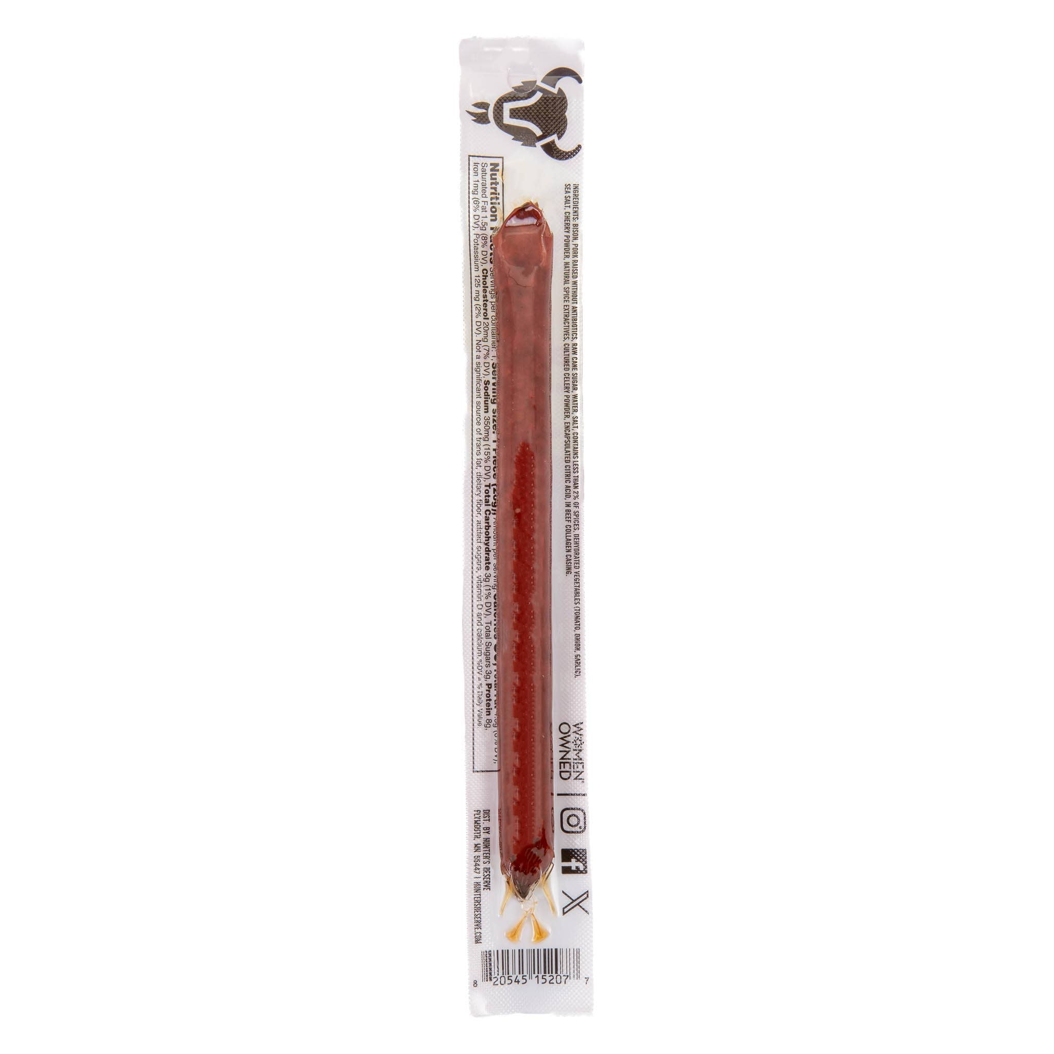 Bison meat sticks close-up of individual stick