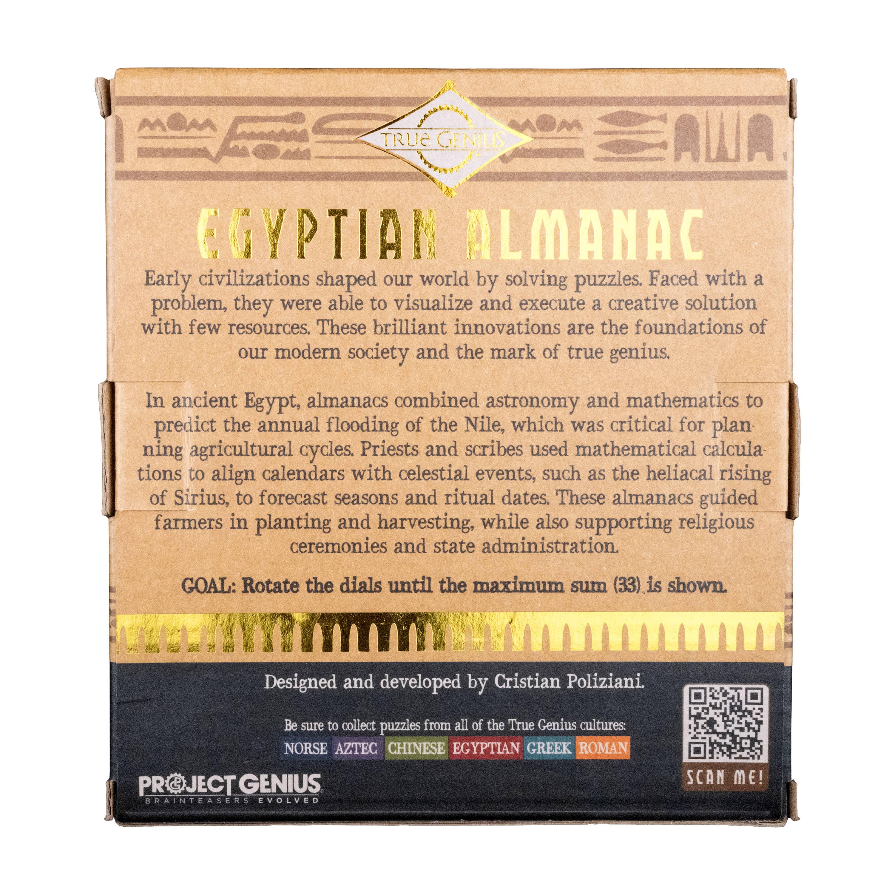 Egyptian Almanac Mathematical Brainteaser puzzle alternate view