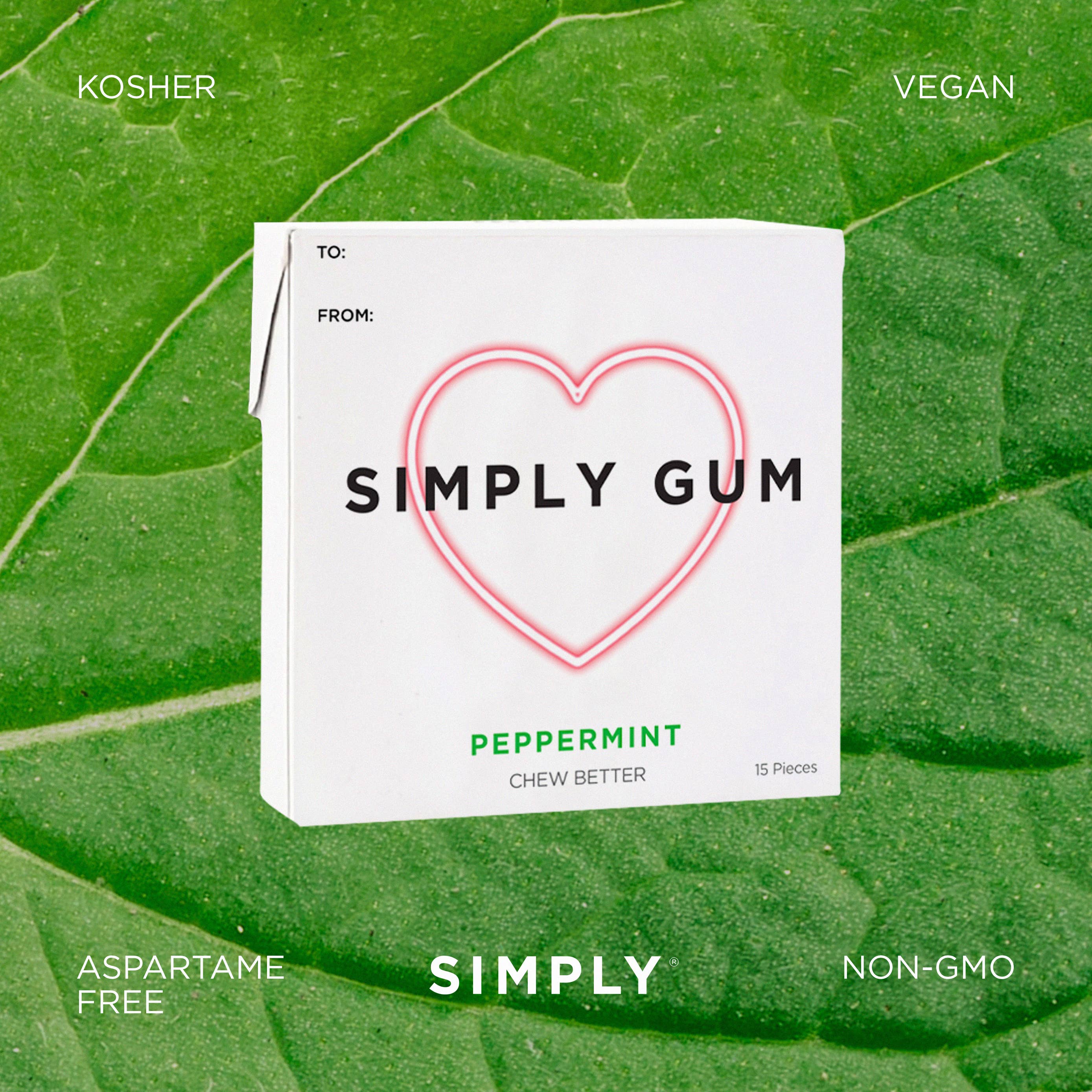 Heart Box Peppermint Gum - Natural + Plastic-Free