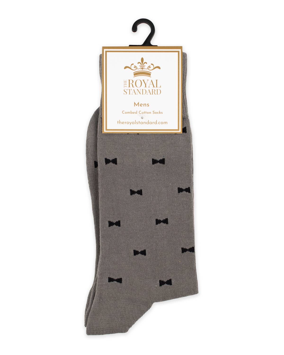 Men's Bowtie Socks in gray and black one size