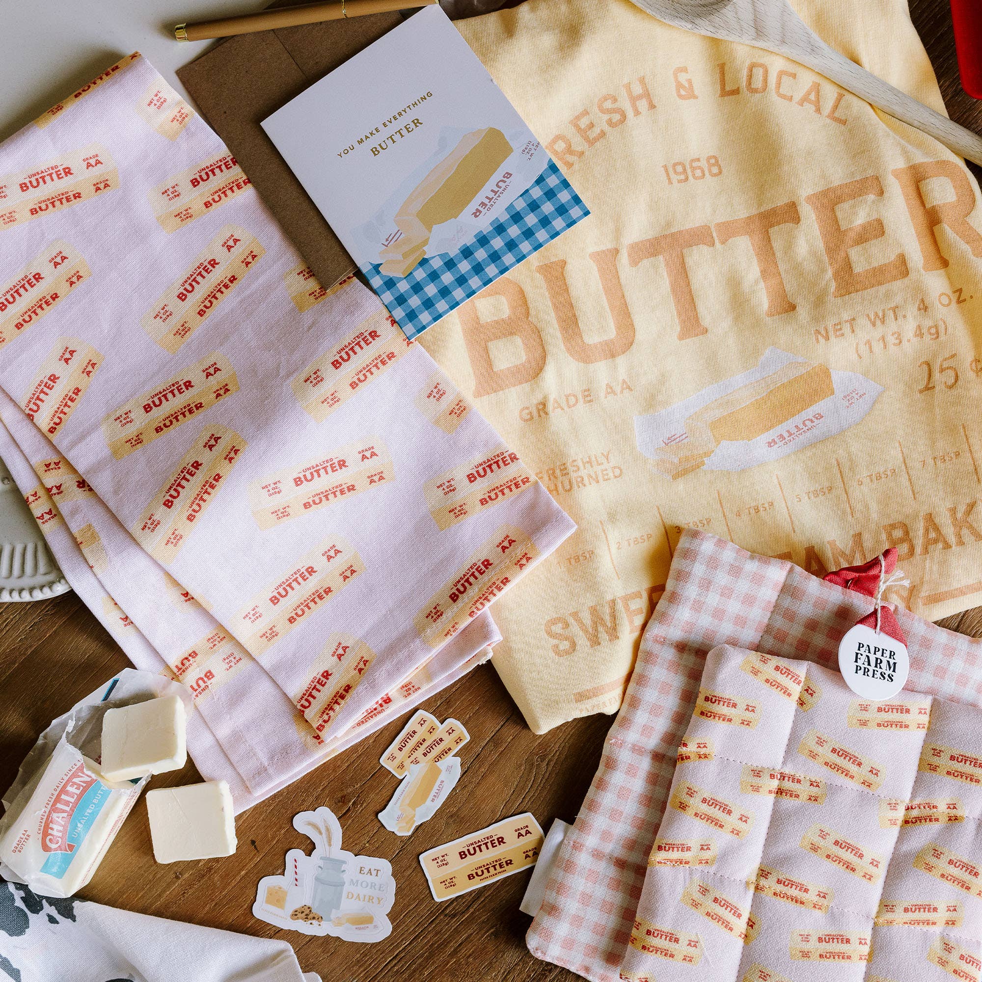 Butter decal sticker shown on display surface