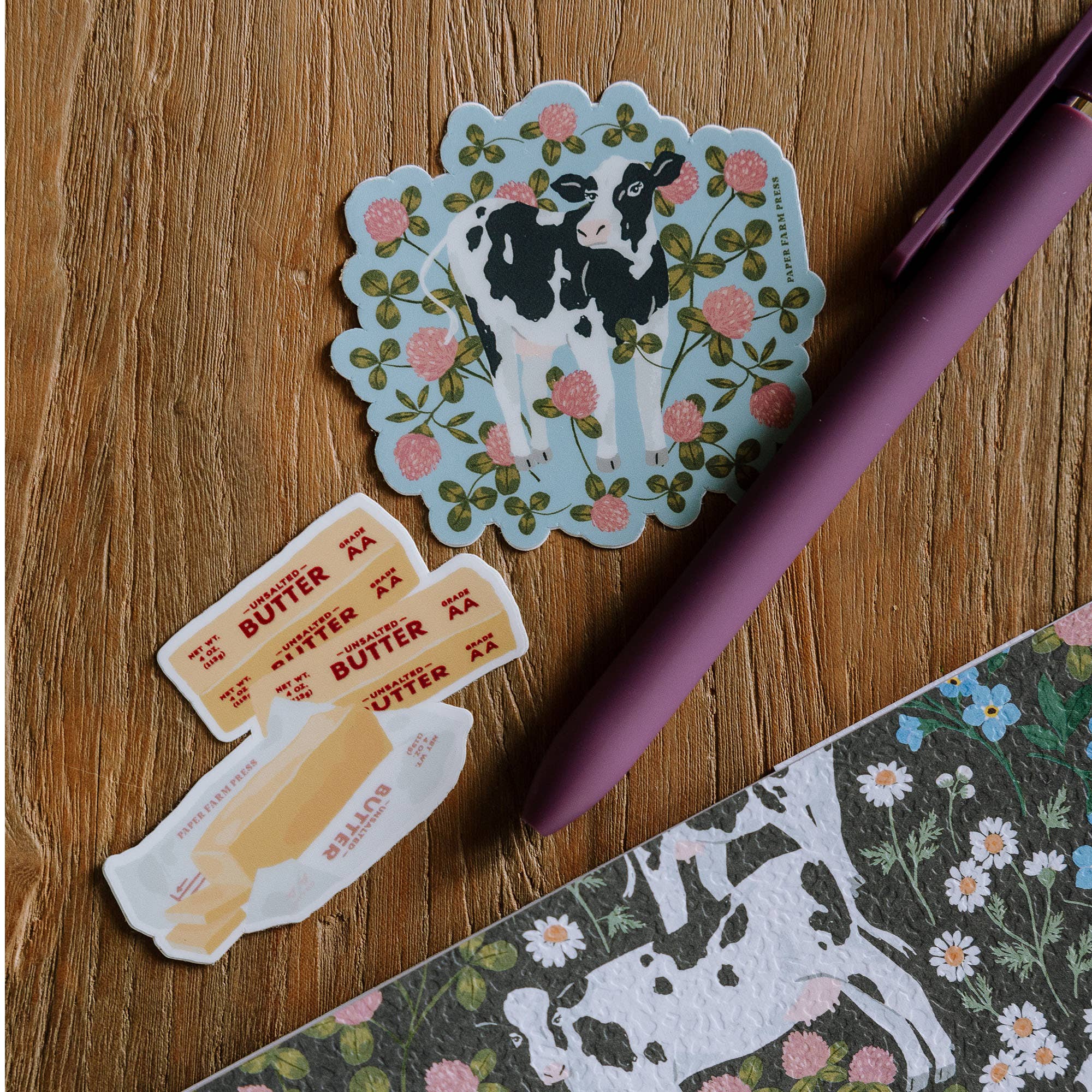 Milk Cows & Flowers Decal Sticker