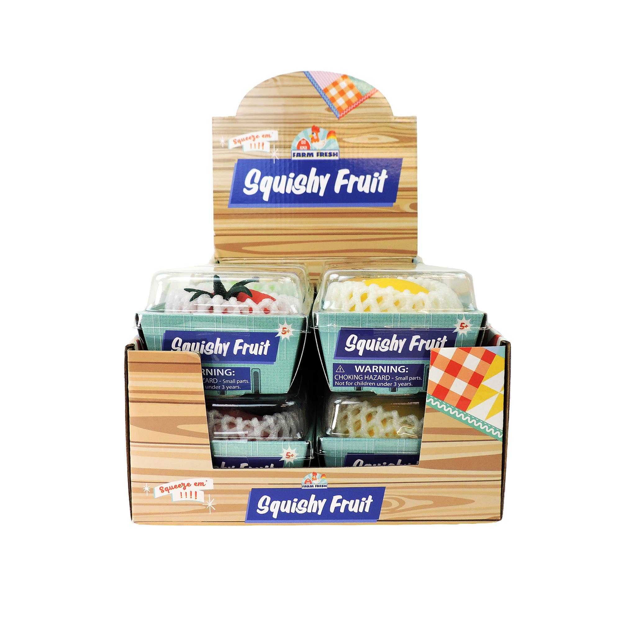 Farm Fresh Squishy Fruit sensory toy in packaging