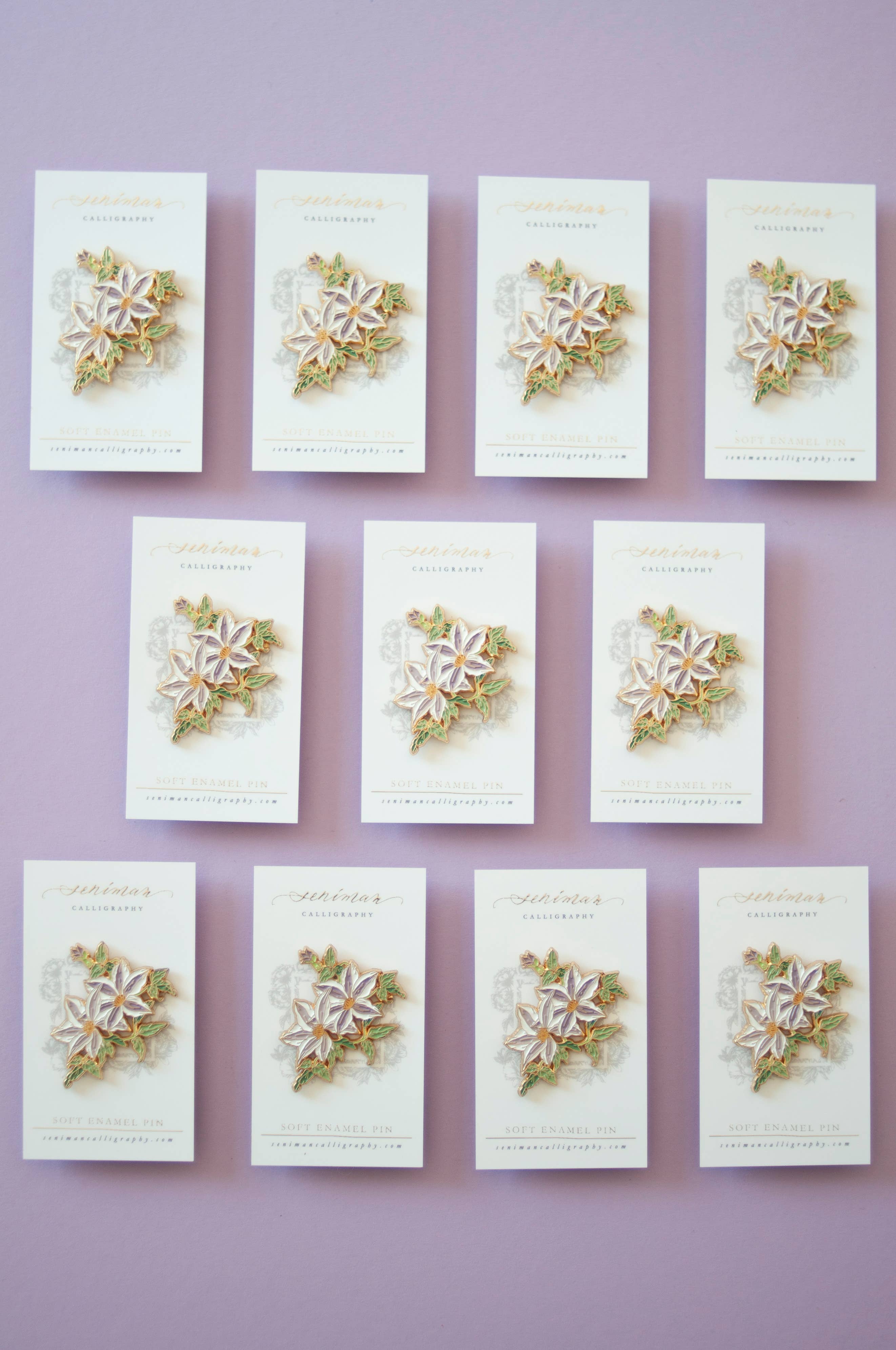 Clematis Enamel Pin