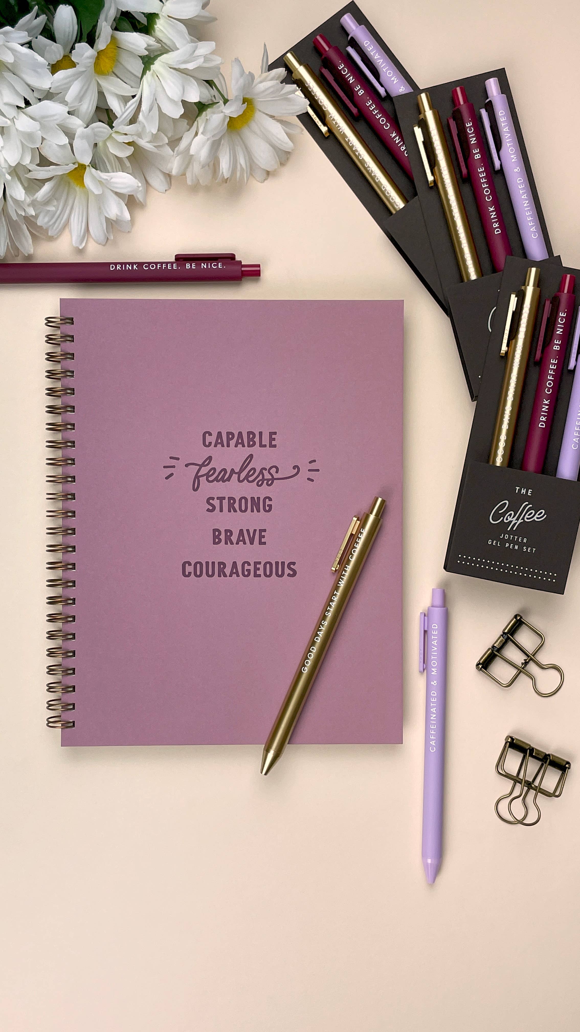 Coffee Jotter Gel Pen set of 3 close-up view