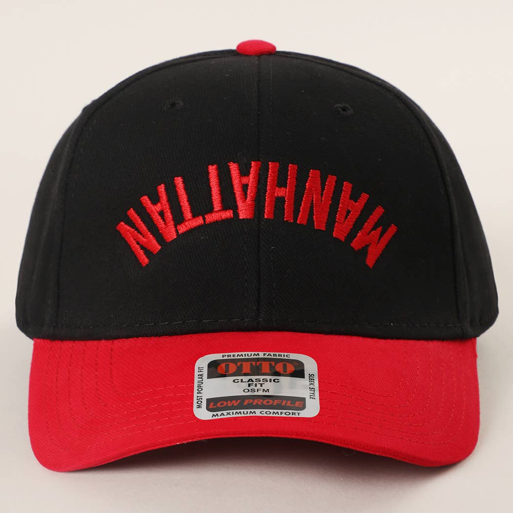 OTTO 6 Panel Baseball Cap custom embroidered upside down text