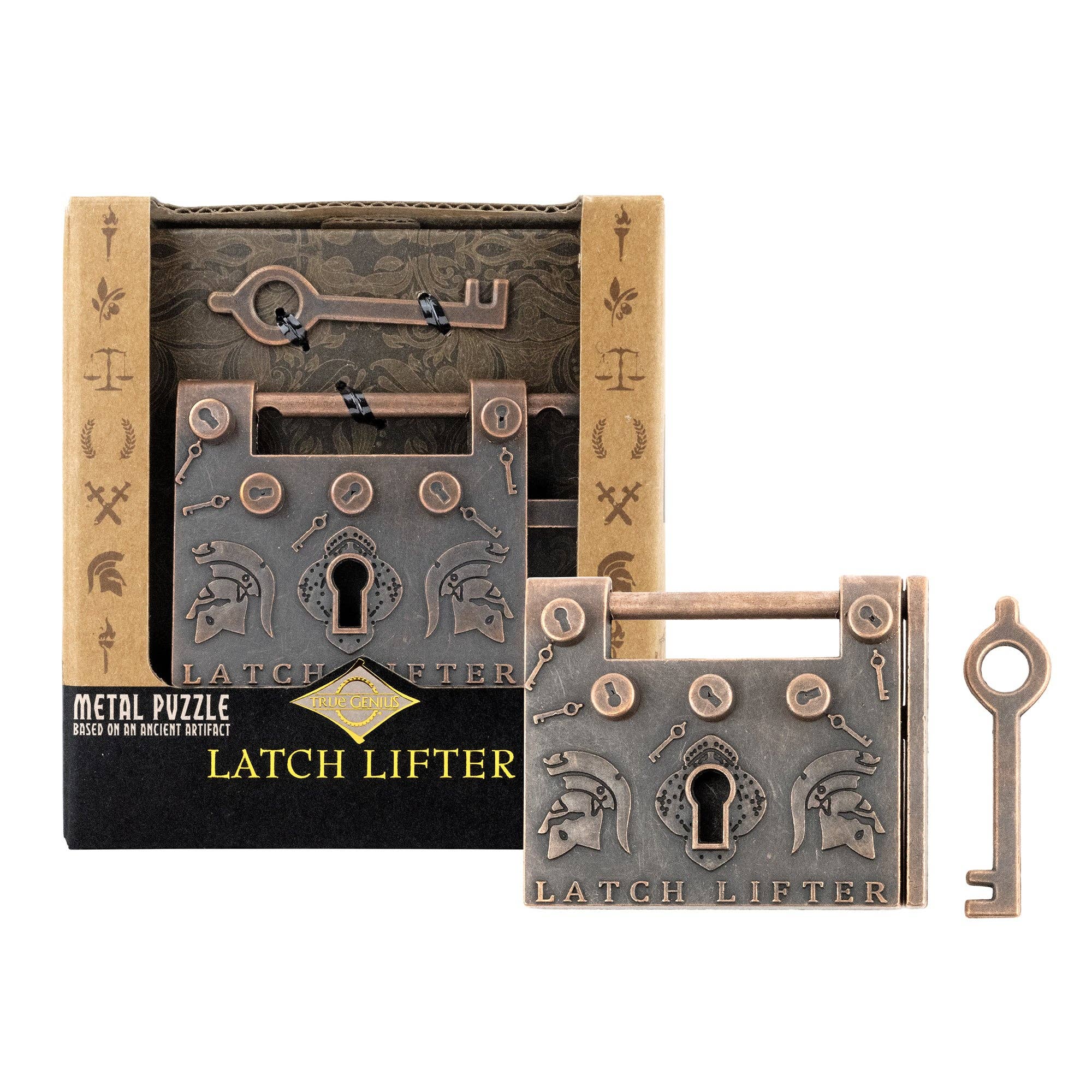 Latch Lifter historical puzzle lock held in hand