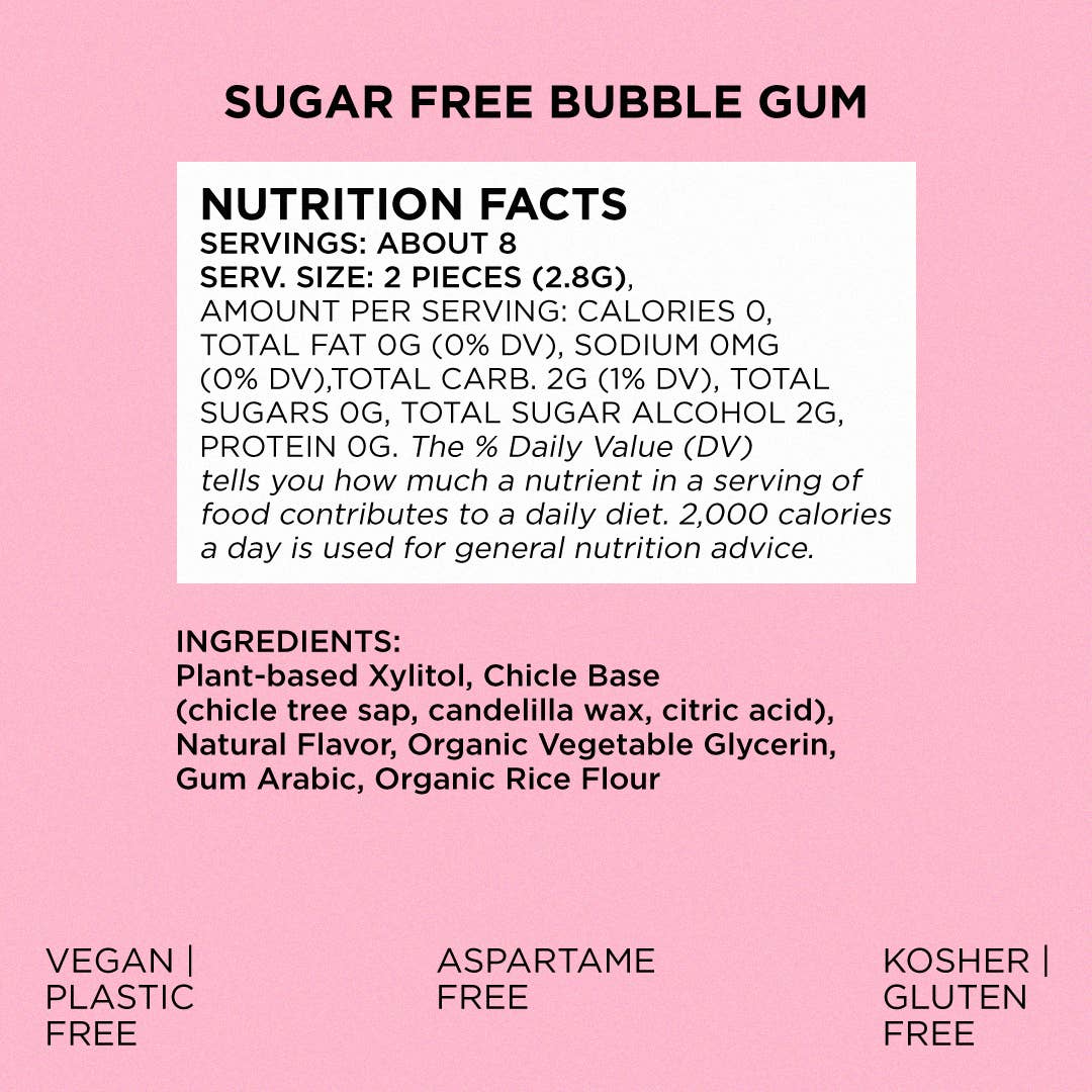 Sugar Free Bubble Gum - Natural + Plastic-Free