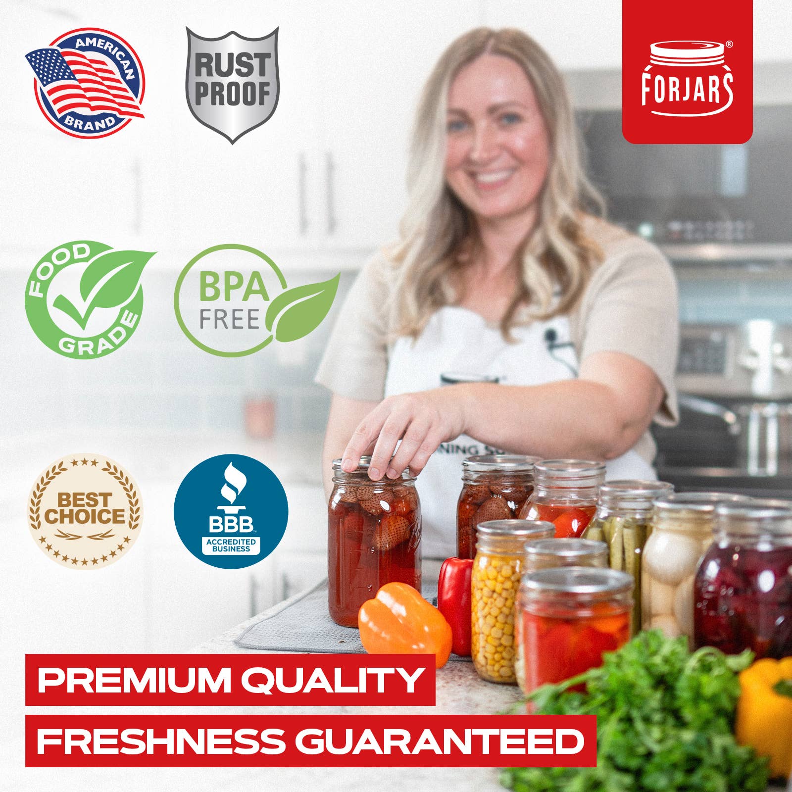 ForJars - 12 Regular Mouth Canning Lids + 12 Bands