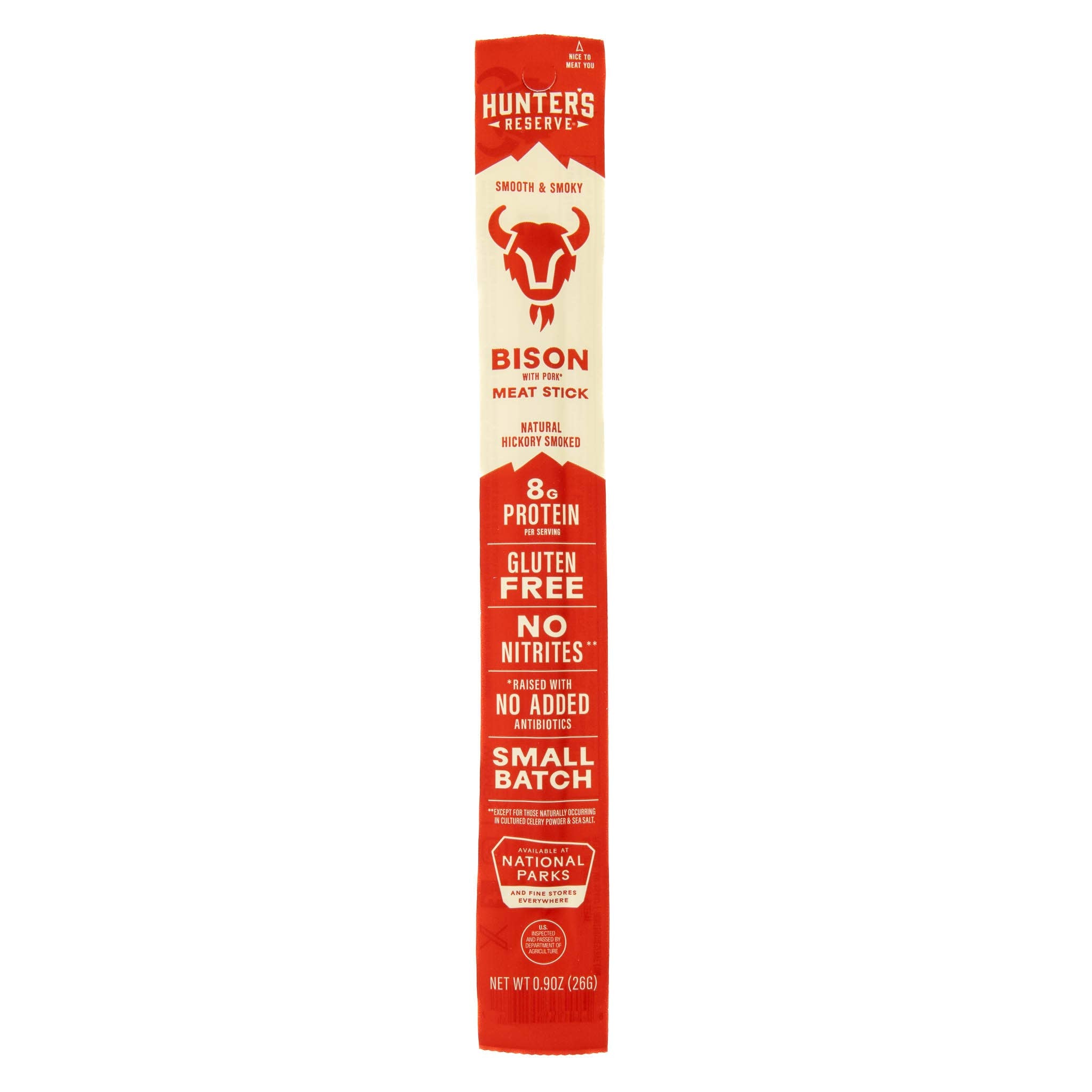 Bison meat sticks nutritional information label