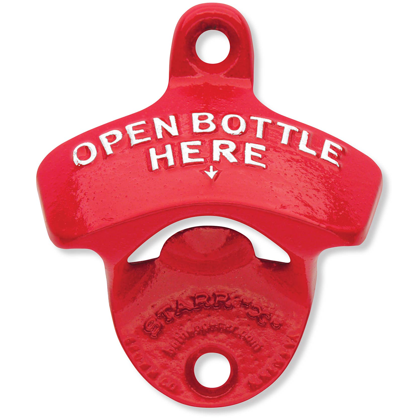 Red Open Bottle Here STARR "X" Wall Mount Bottle Opener