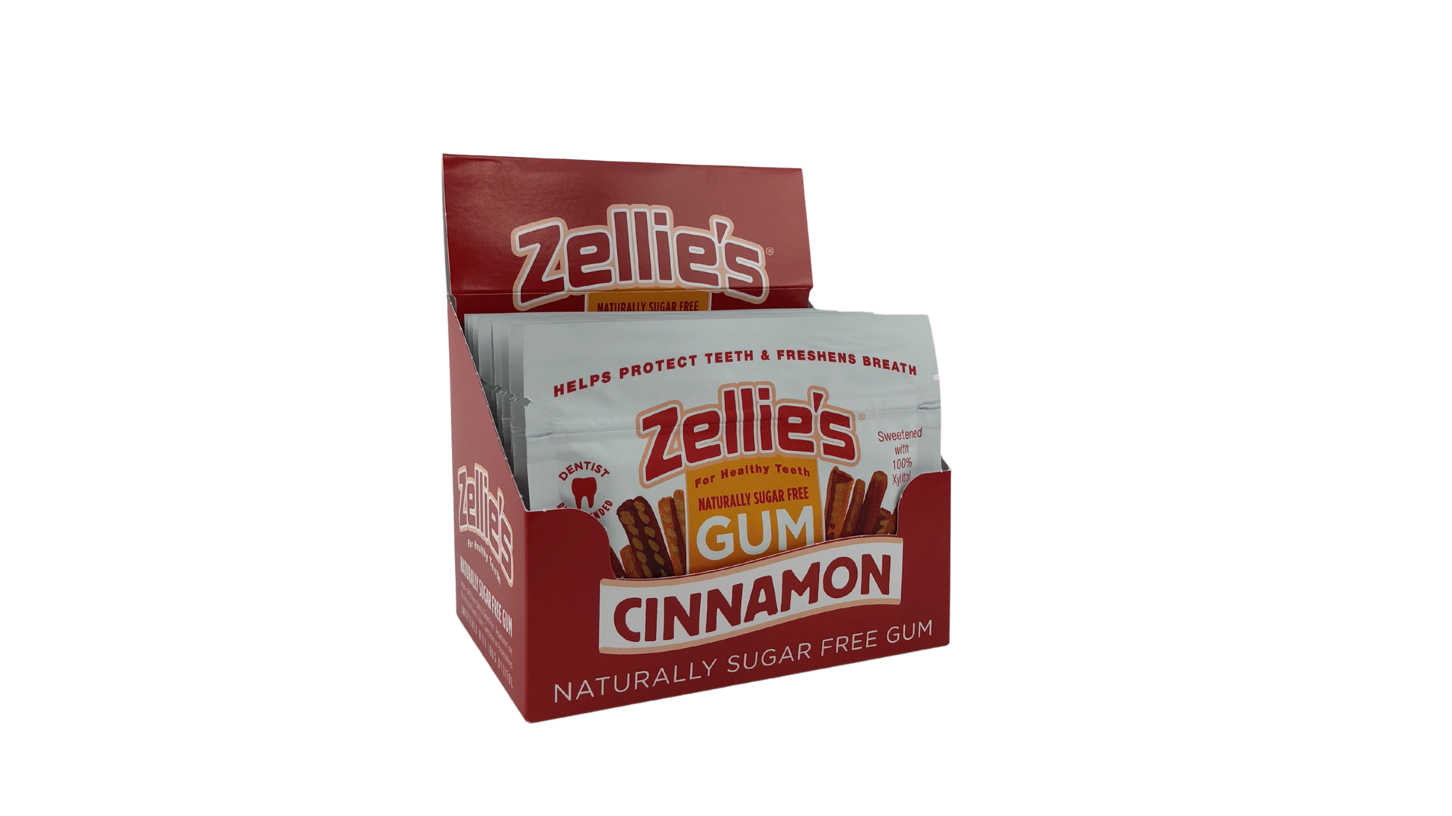 Zellie's Xylitol Dental Gum - Cinnamon 18ct Pouch