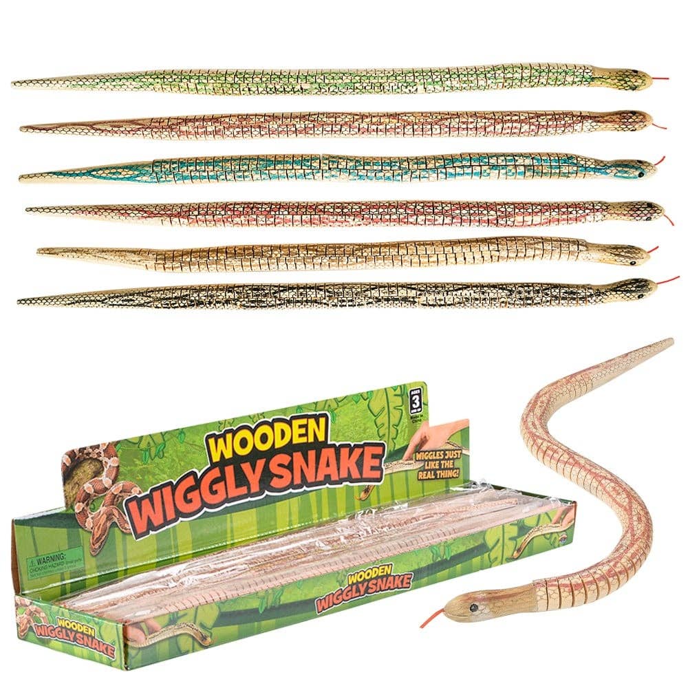 LLB 20 inch Wooden Wiggly Snake kids toy
