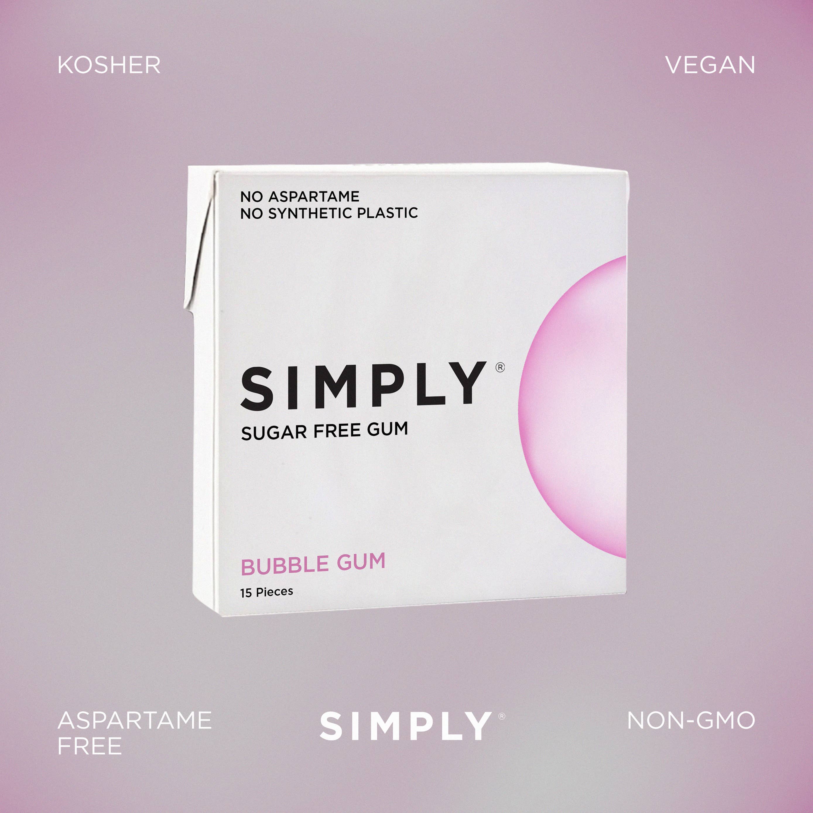 Simply Gum natural bubble gum ingredient details