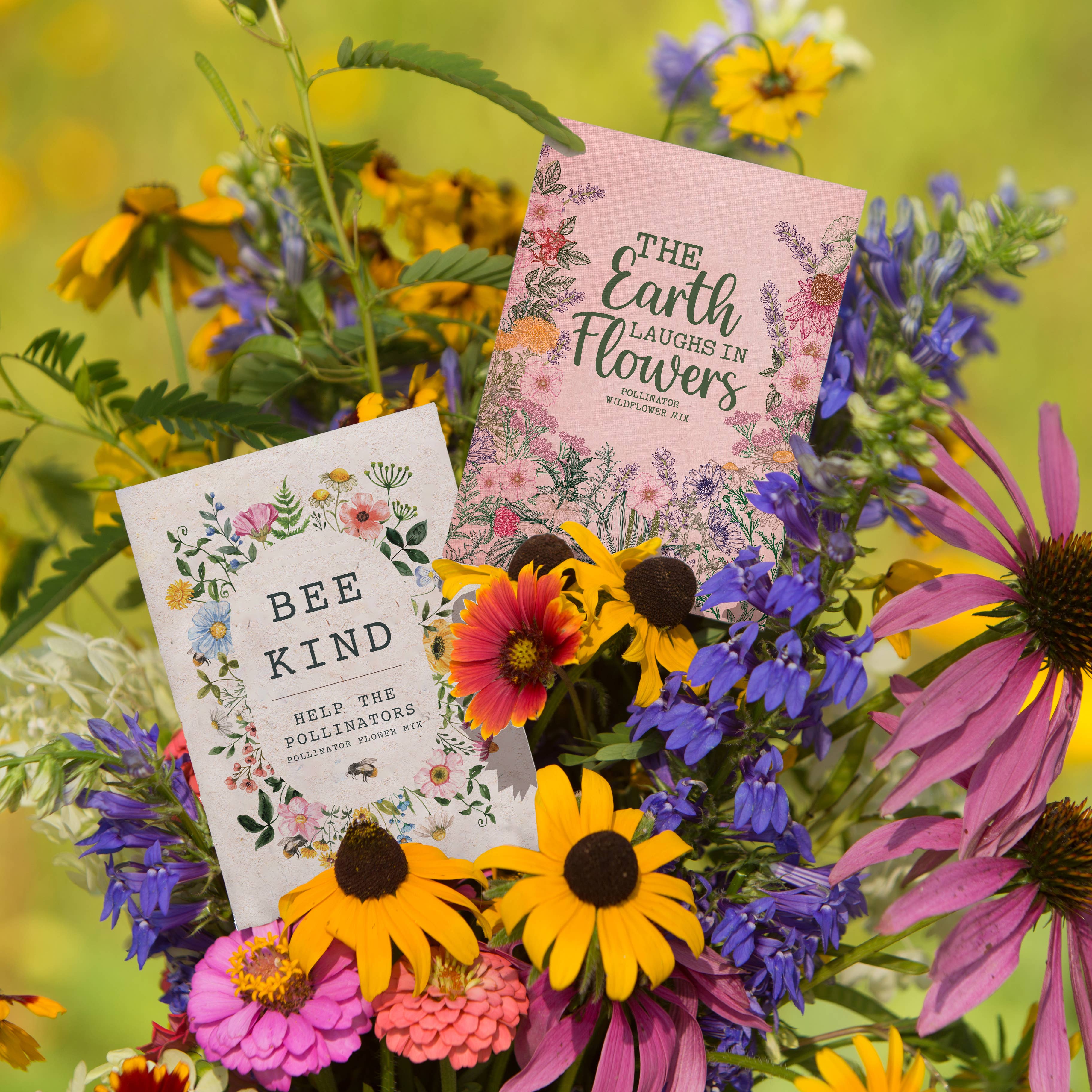 Bentley Seed Co. - Bee Kind Help Pollinators Kraft Bee Flower Mix Seed Packets