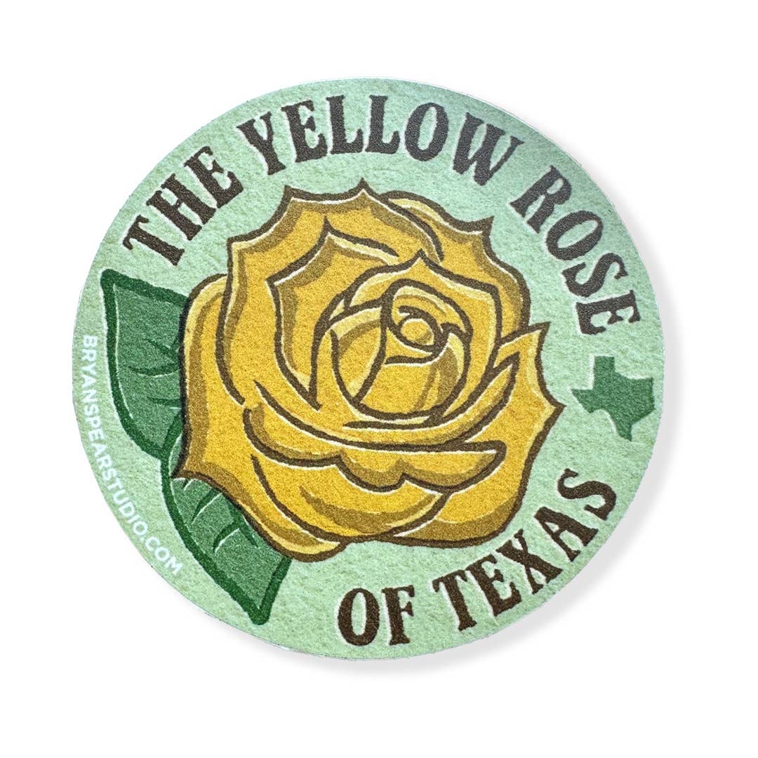 The Yellow Rose of Texas sticker with floral design
