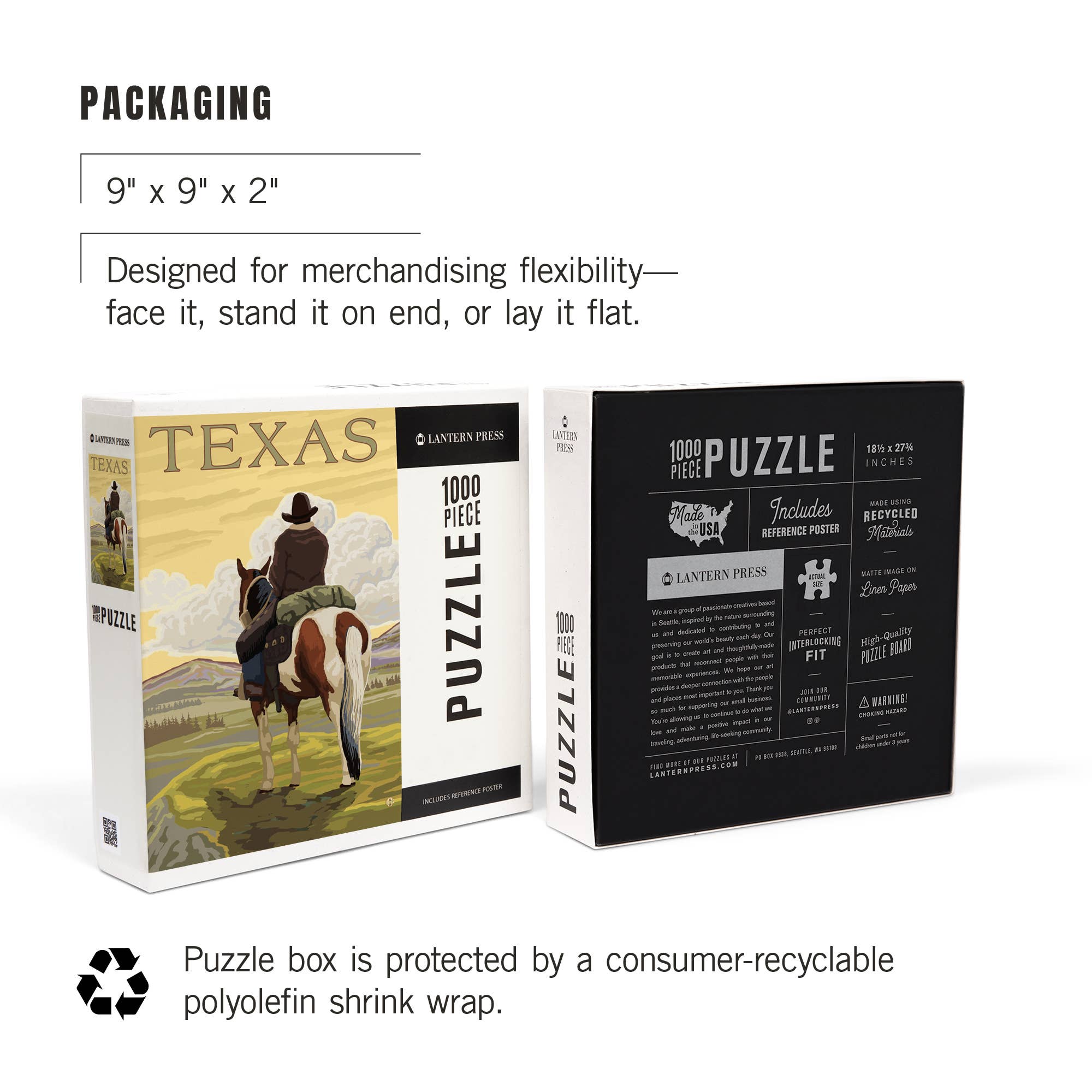 1000 PIECE PUZZLE Texas, Cowboy on Ridge