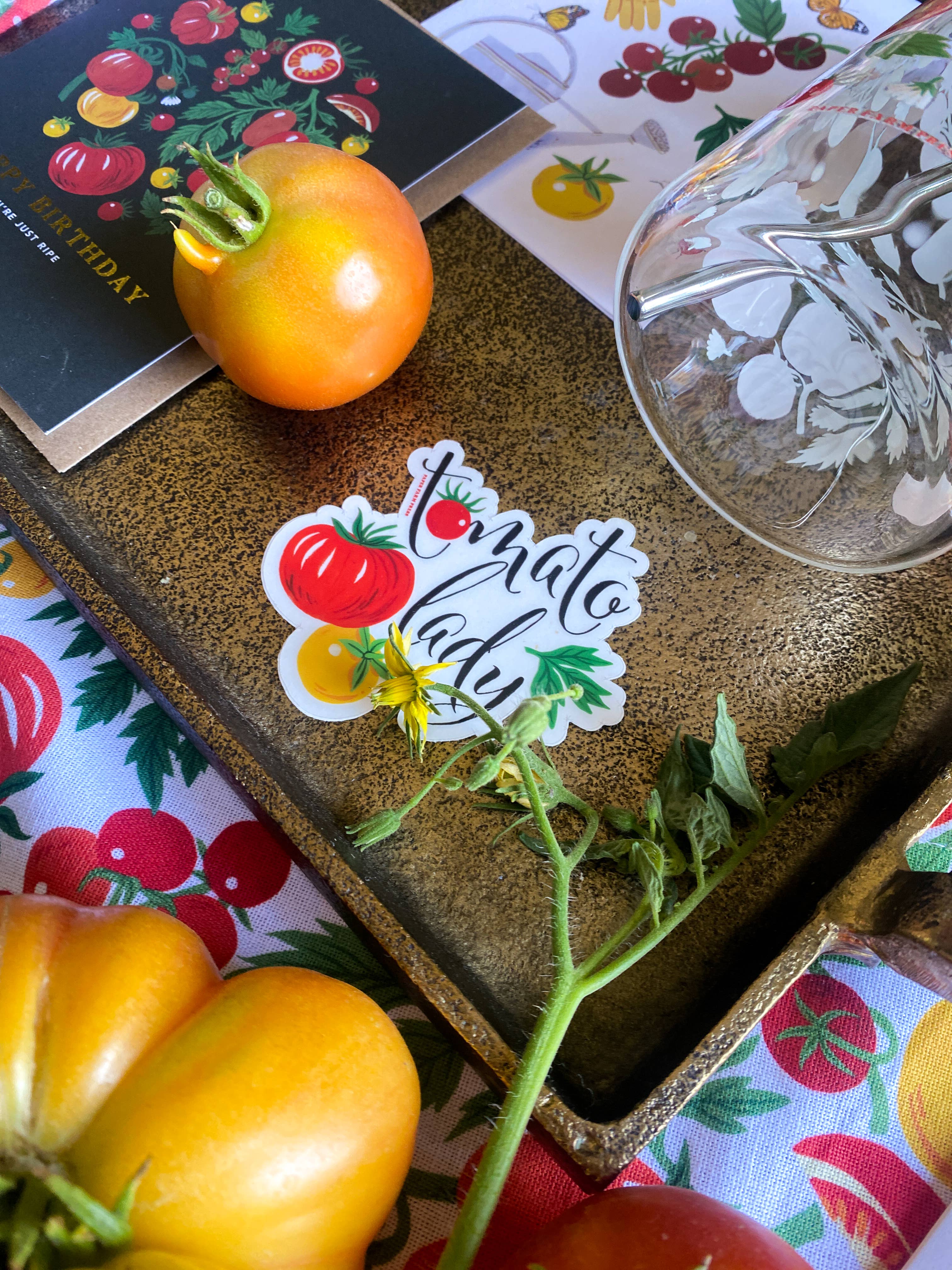 Tomato Vine decal sticker size and detail view