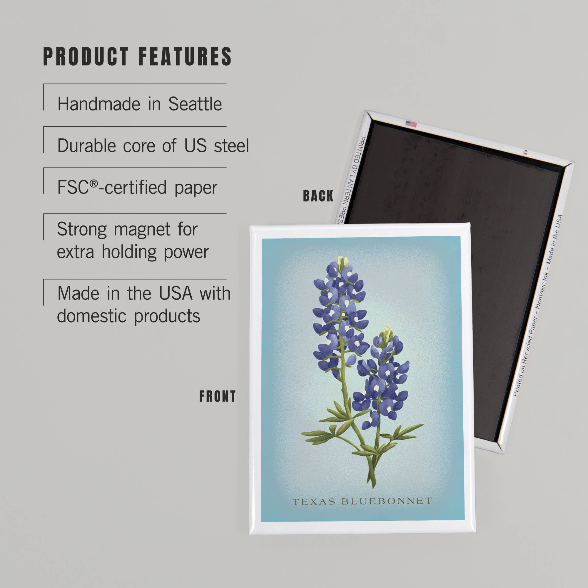 MAGNET Texas Bluebonnet, Vintage Flora