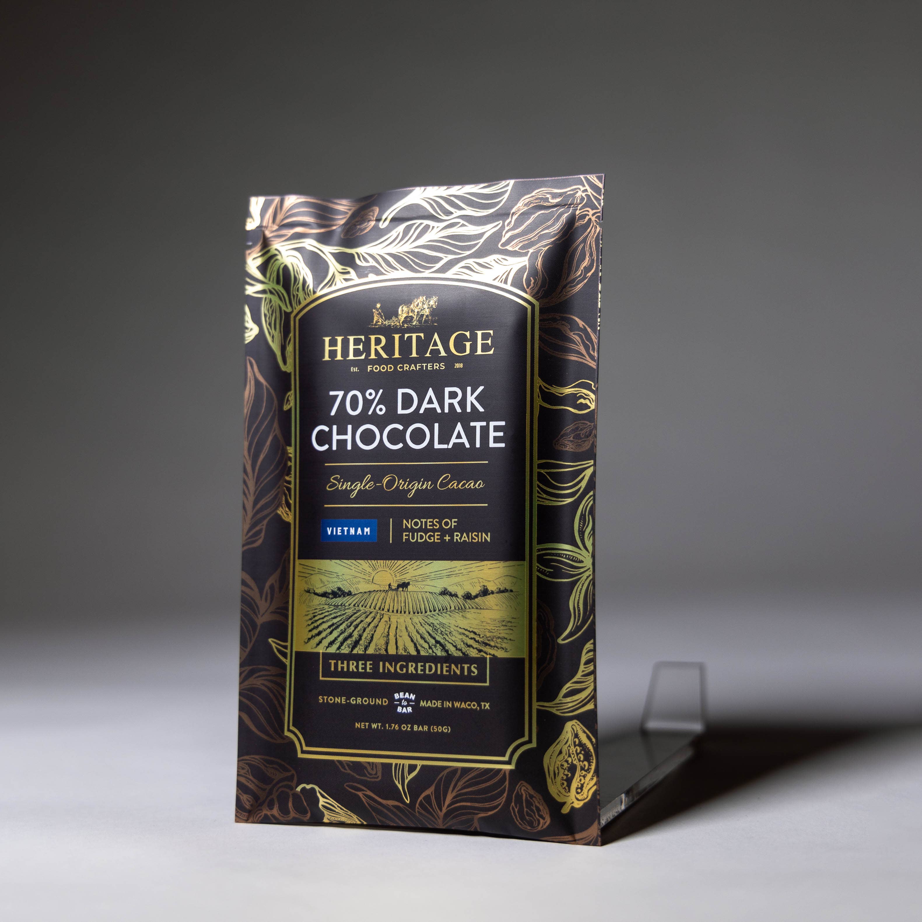 70% Vietnam Dark chocolate bar ingredients and origin info
