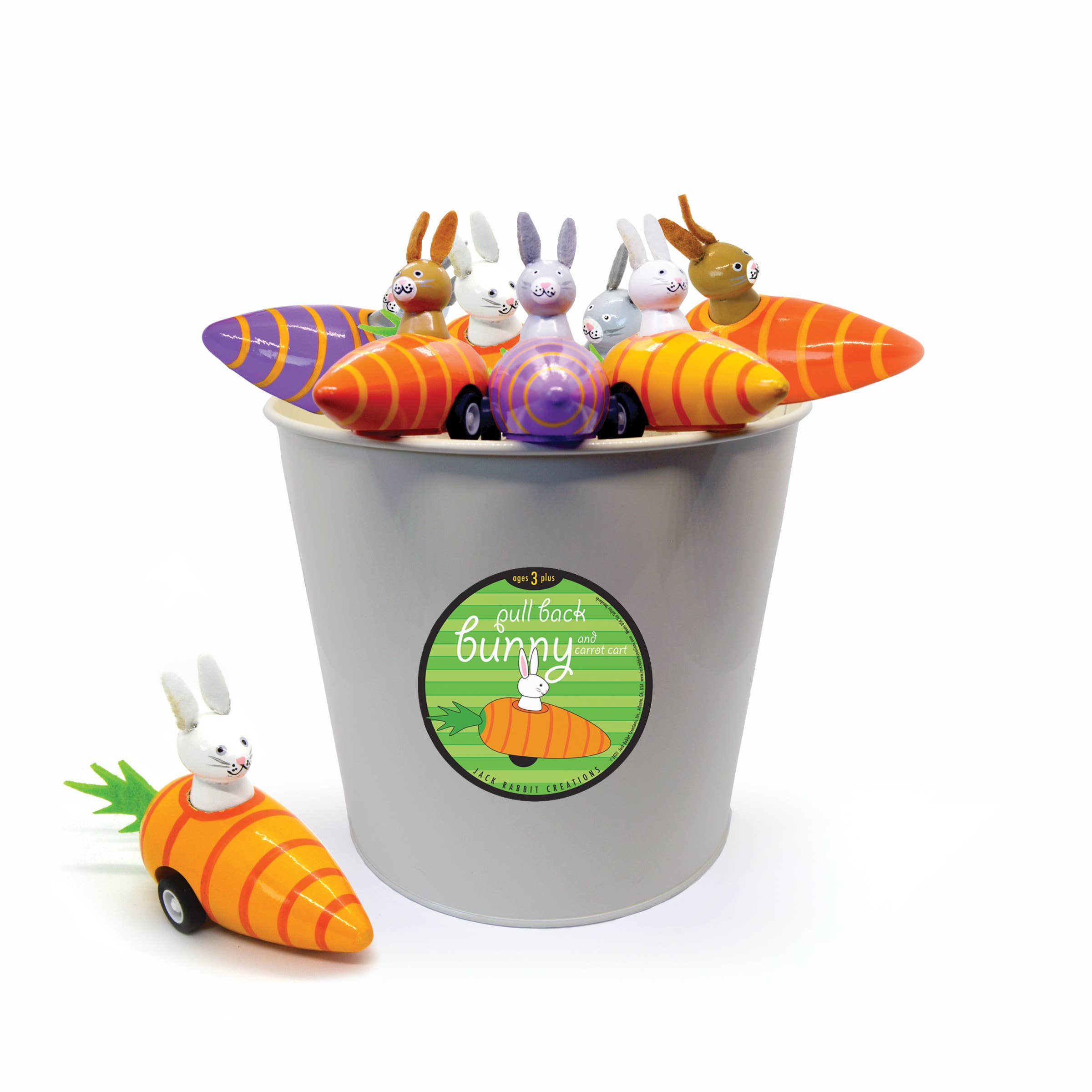 Pull Back Bunny in Carrot 24-piece refill packaging