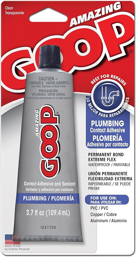 Amazing Goop Plumbing Contact Adhesive and Sealant Clear 3.7 fl oz