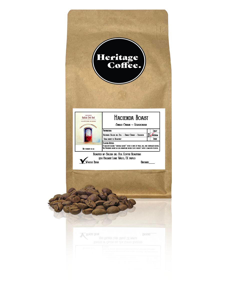 Heritage Coffee whole bean blend bag
