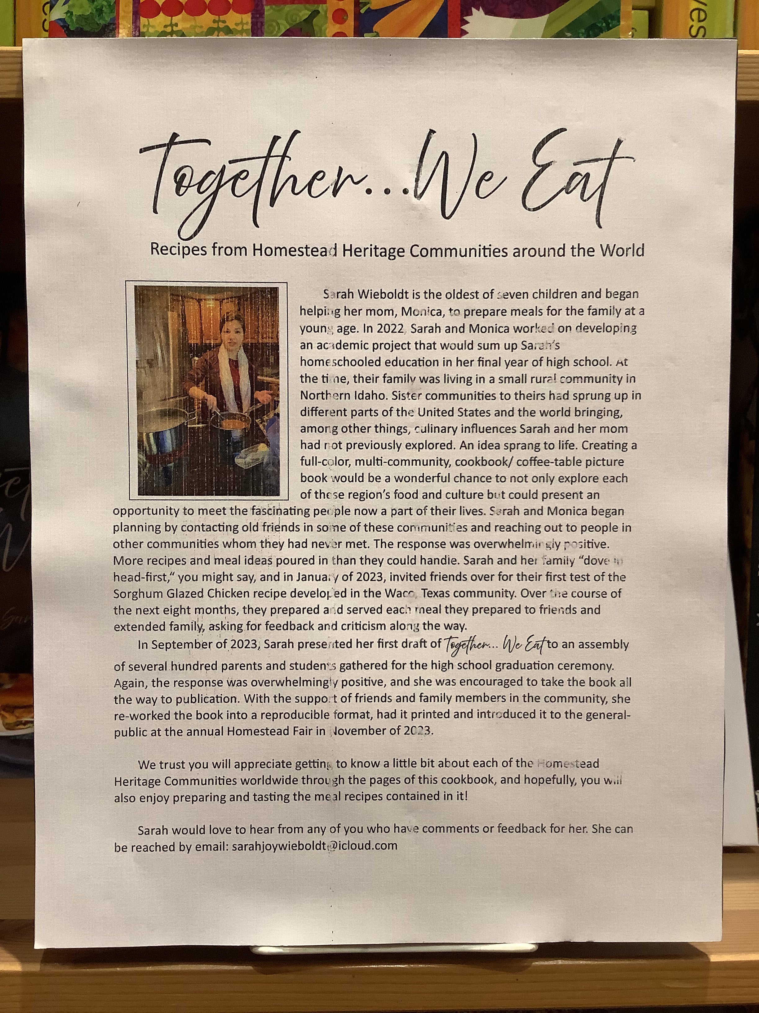 Together... We Eat Cookbook (Hardcover) - by Sarah Wiebodlt