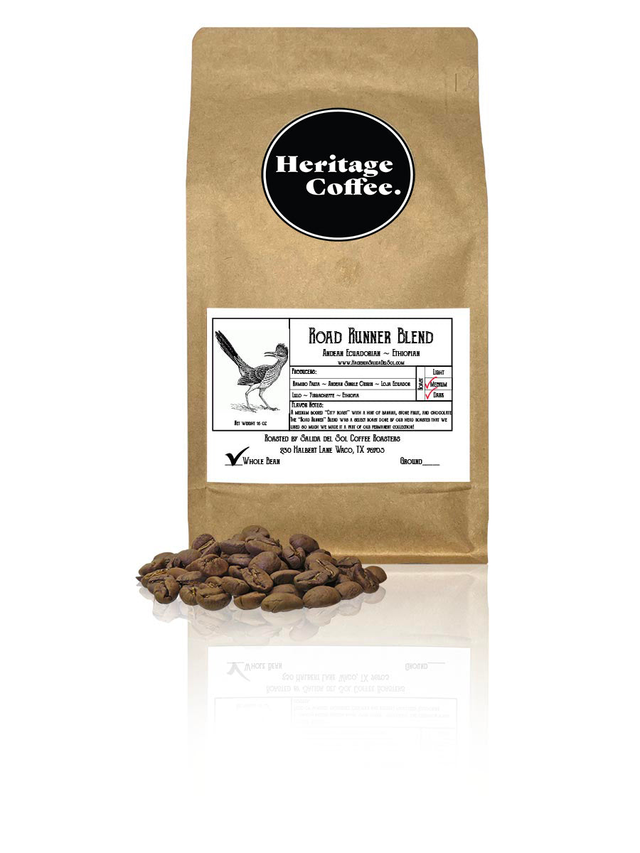 Heritage Coffee whole bean medium roast bag