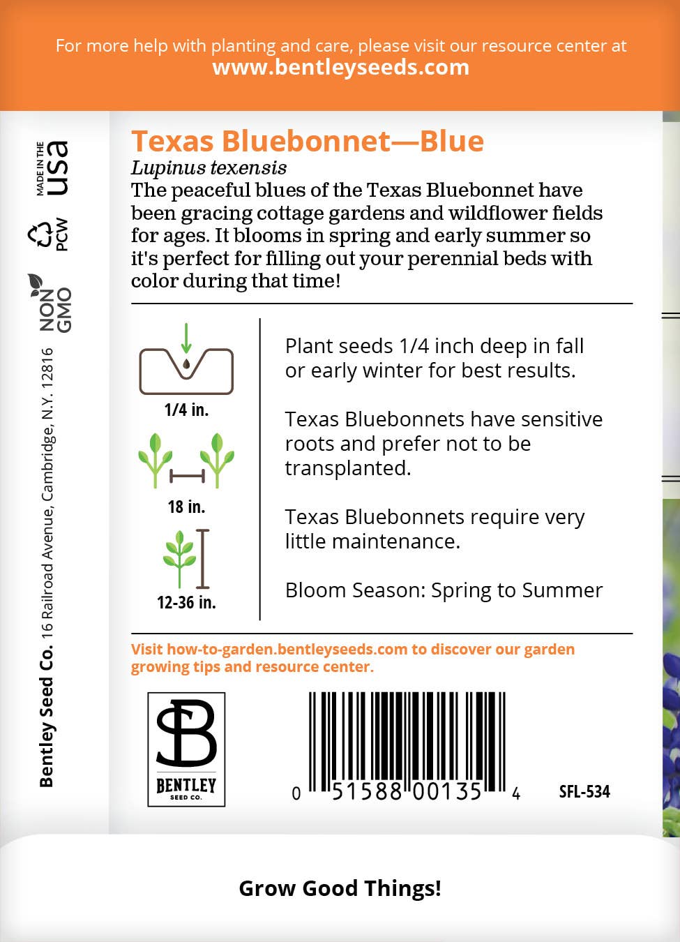 Bentley Seed Co. - Texas Bluebonnet Lupinus Texensis