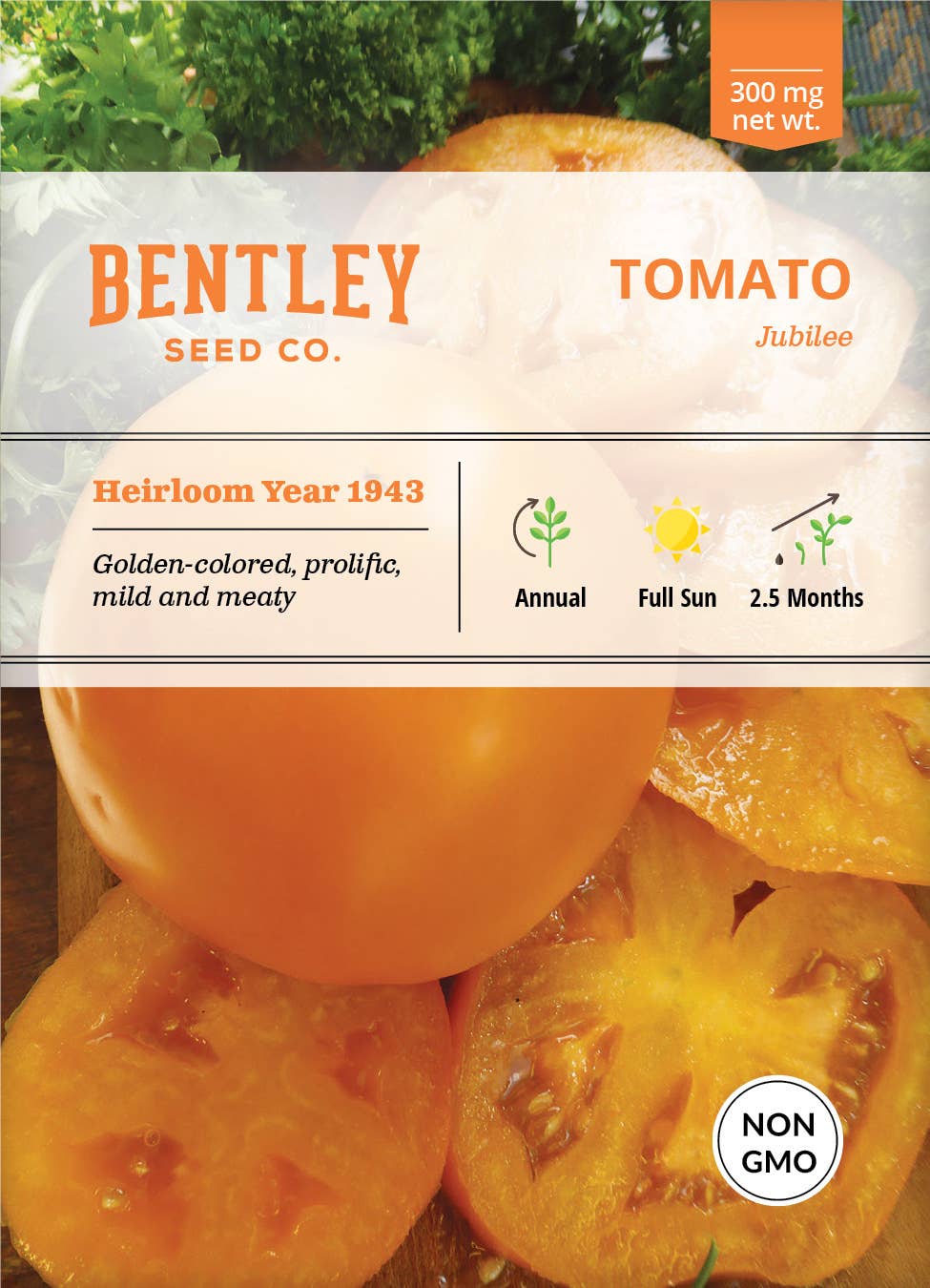 Brim Seed Co. Jubilee Tomato seed packet front