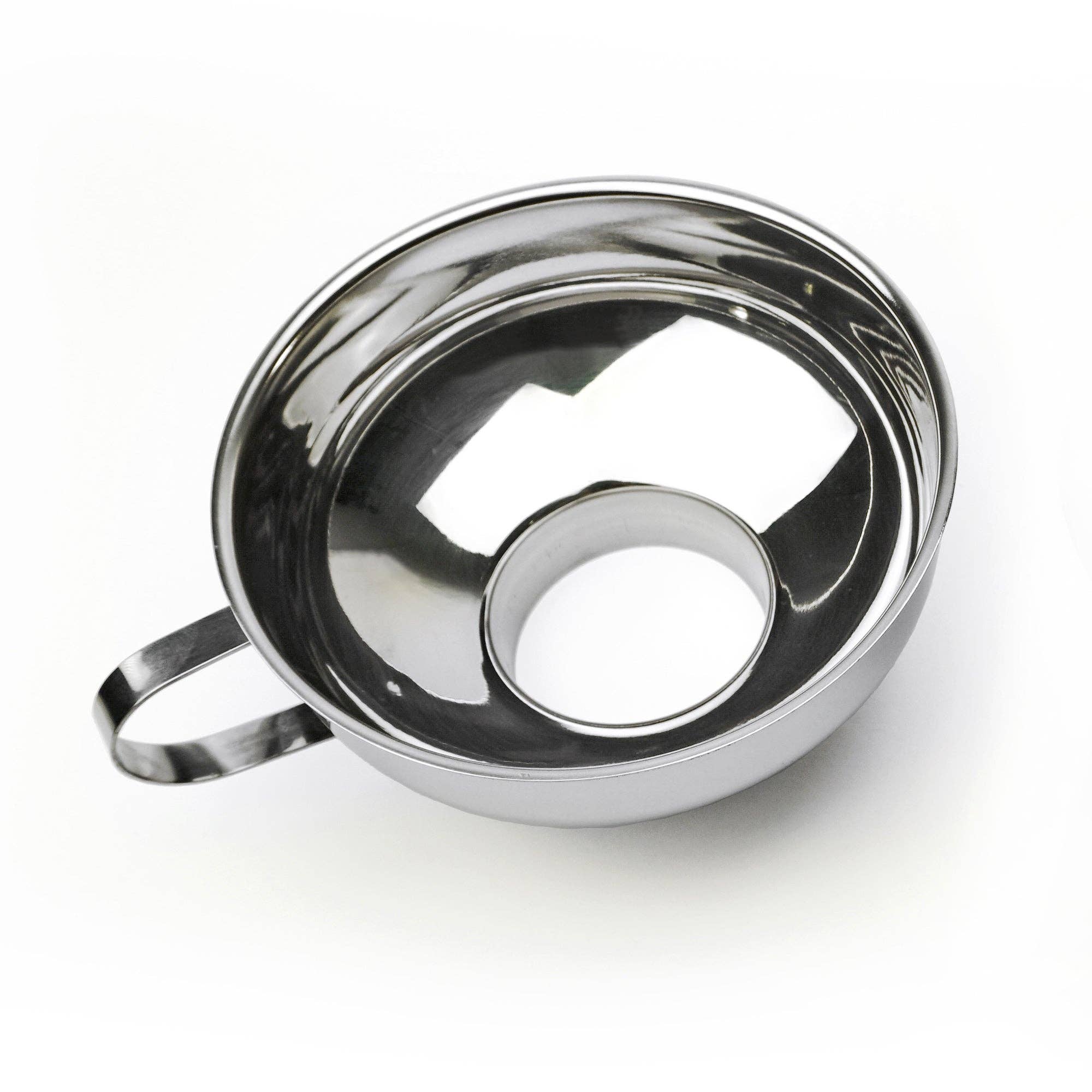 Canning funnel fitting into mason jar