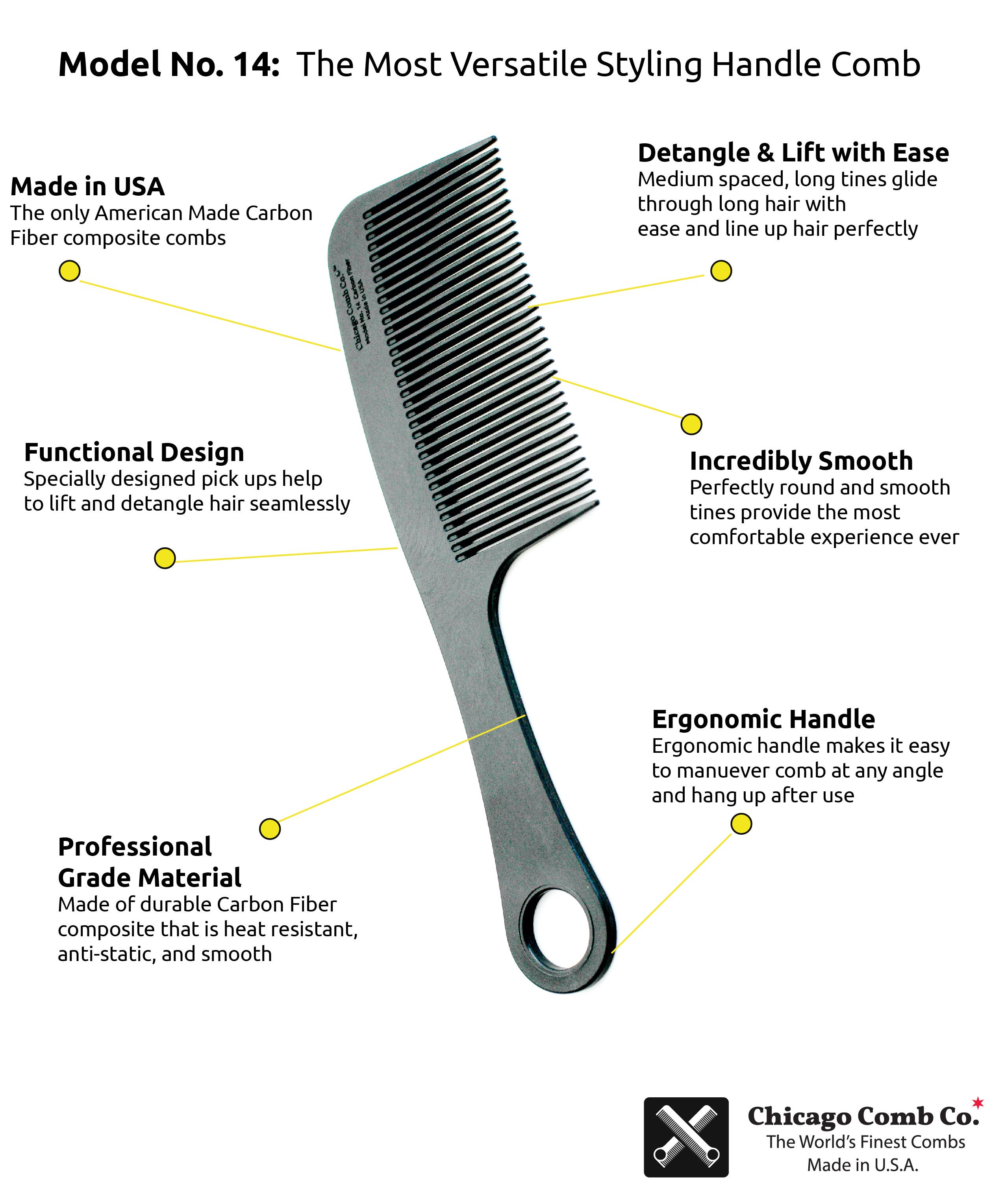 Model No. 14 Carbon Fiber Comb