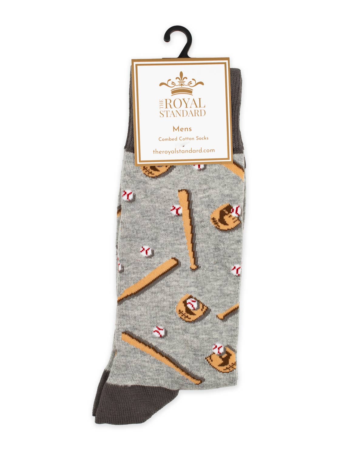 Men's baseball socks in gray and brown one size