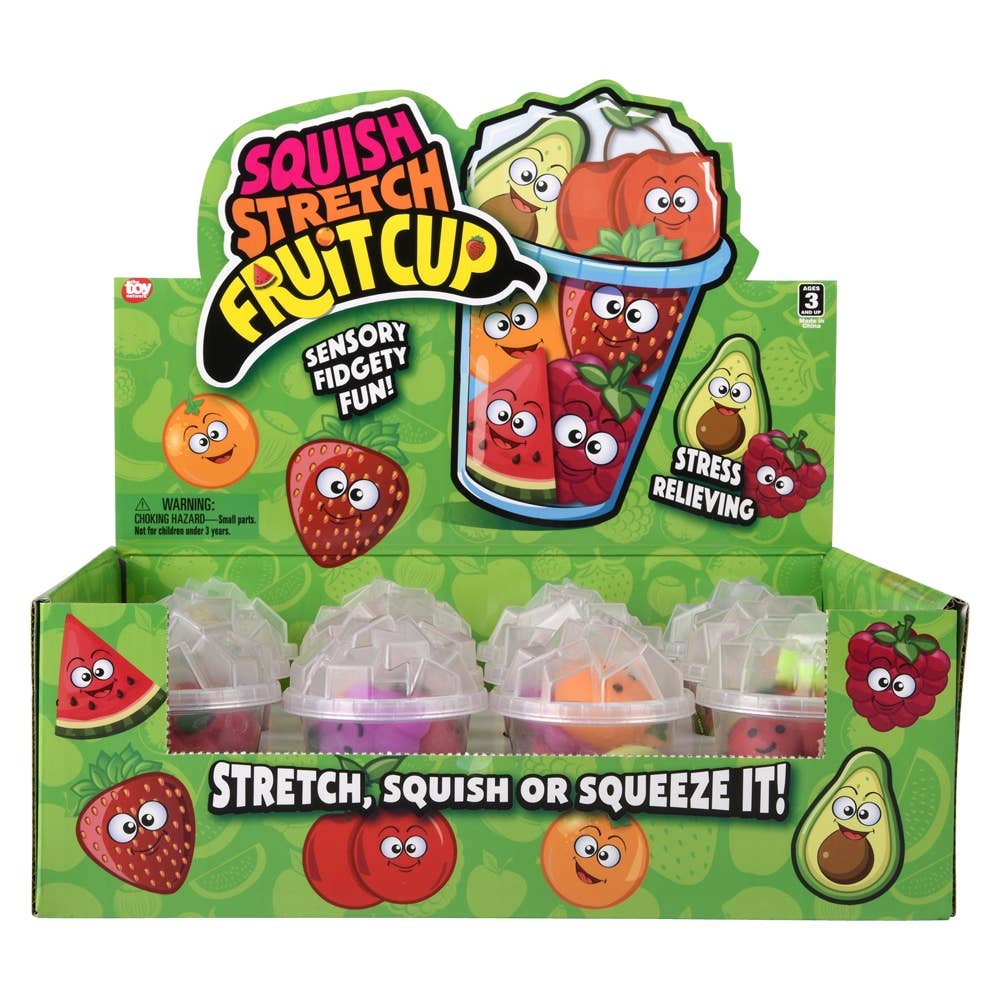 LLB Toys Squishy Stretchy 6-piece Fruit Cup toy set