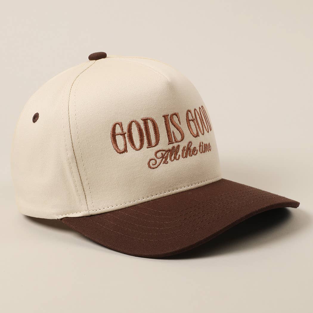 God Is Good All The Time embroidery trucker hat style variant