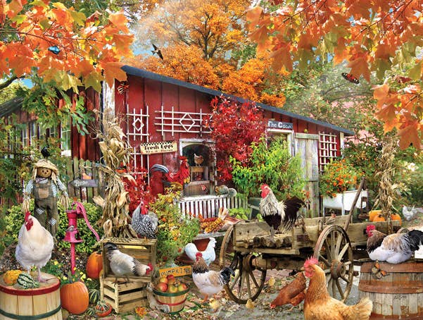 0737 Barnyard Chickens 500 pc Puzzle