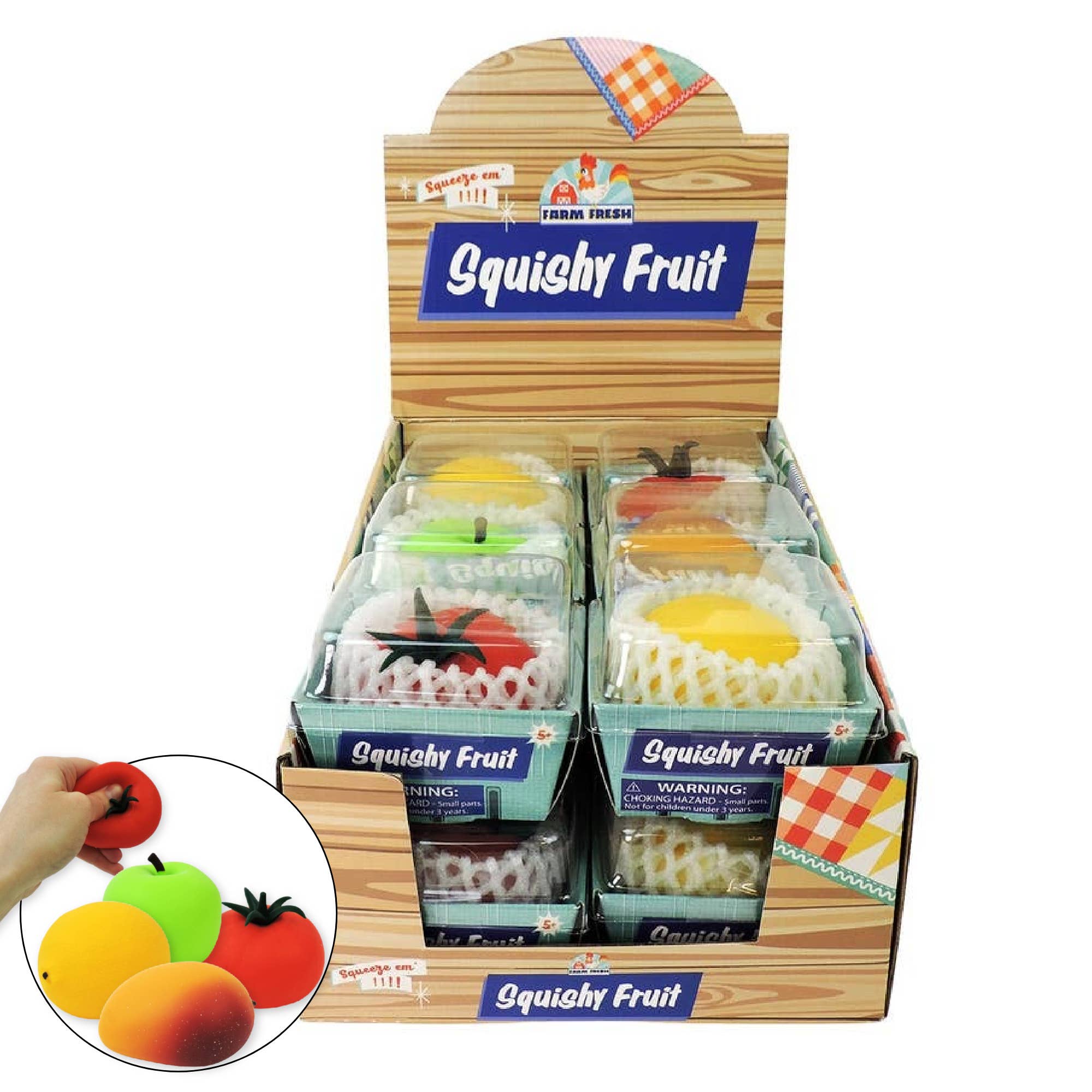 Farm Fresh Squishy Fruit sensory toy assortment